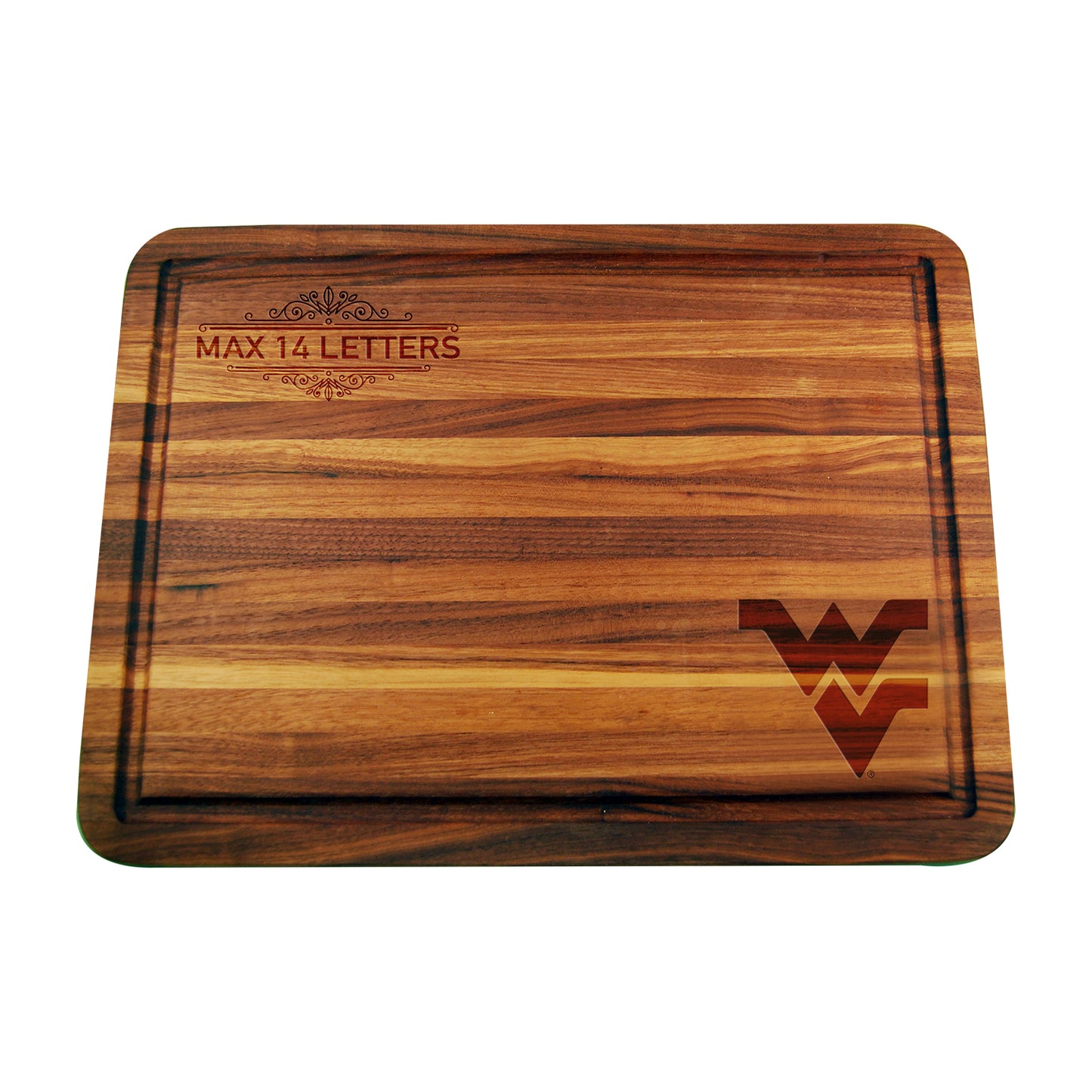 West Virginia Mountaineers Large Acacia Personalized Cutting & Serving Board