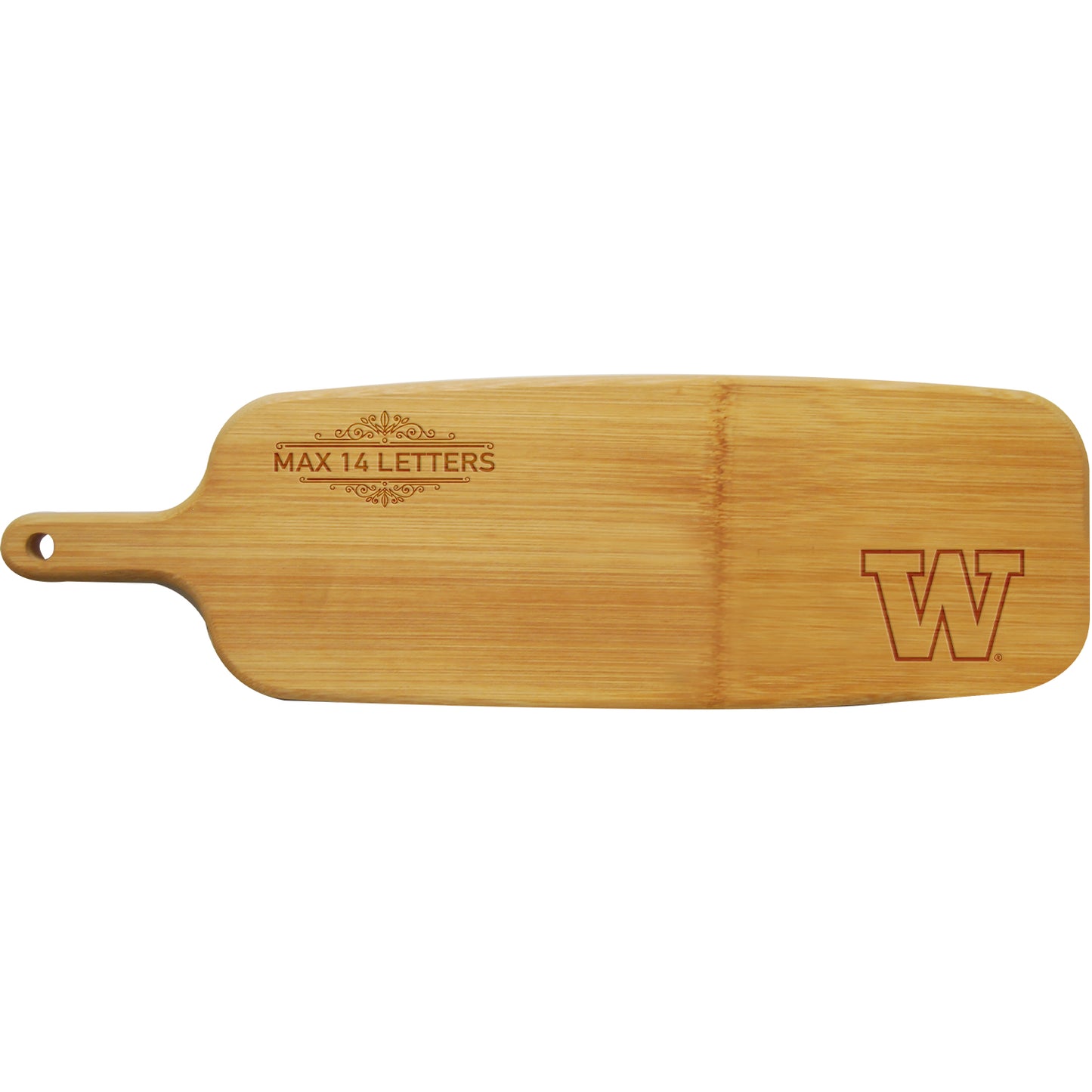 Washington Huskies Personalized Bamboo Paddle Serving Board