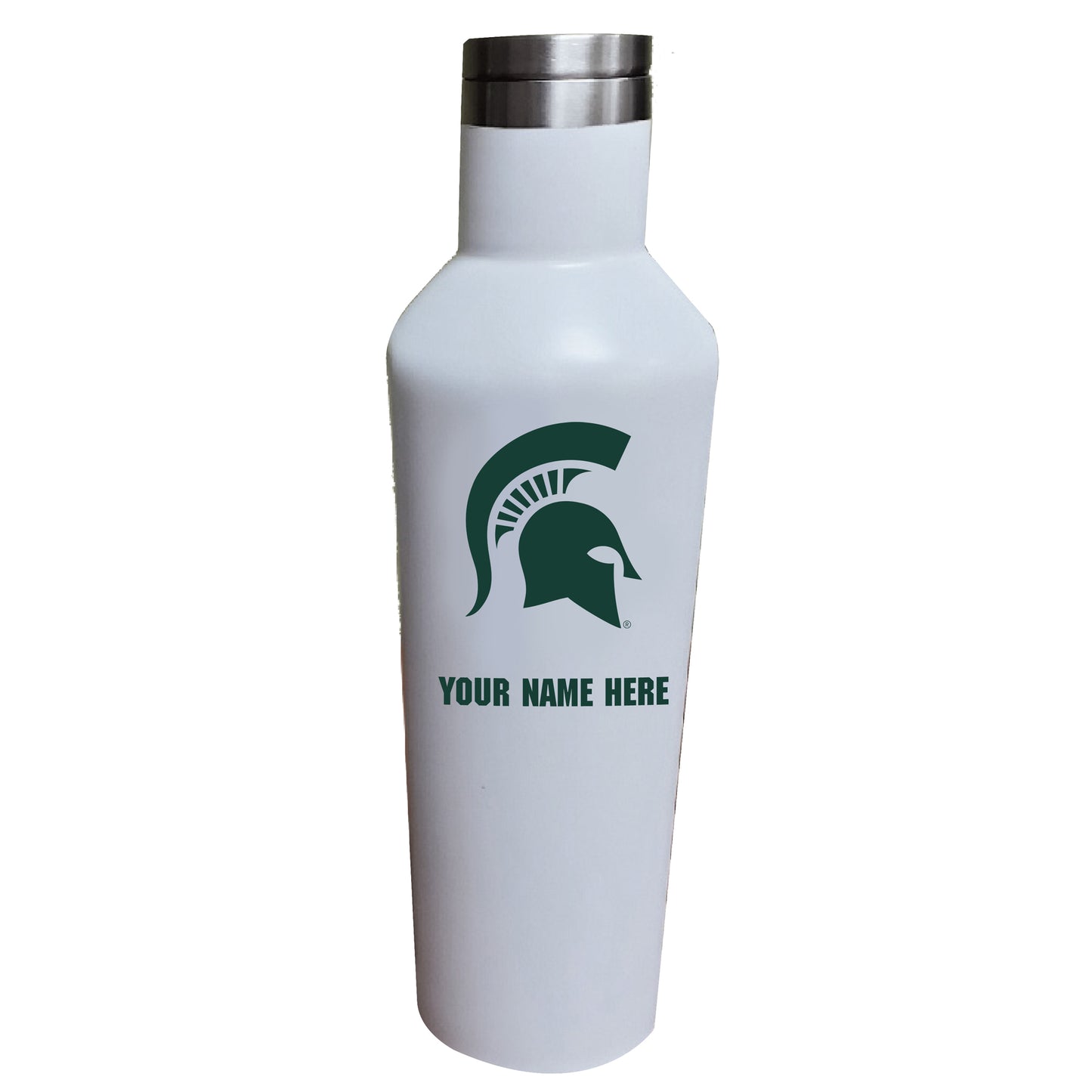 White Michigan State Spartans 17oz. Personalized Infinity Stainless Steel Water Bottle