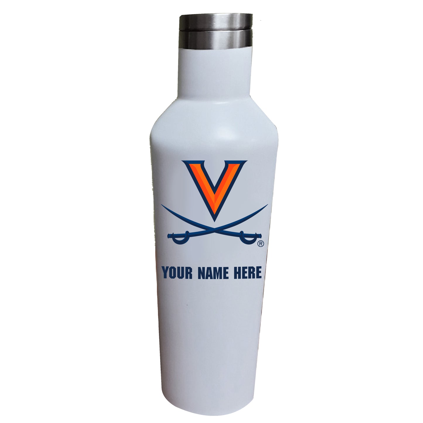 White Virginia Cavaliers 17oz. Personalized Infinity Stainless Steel Water Bottle