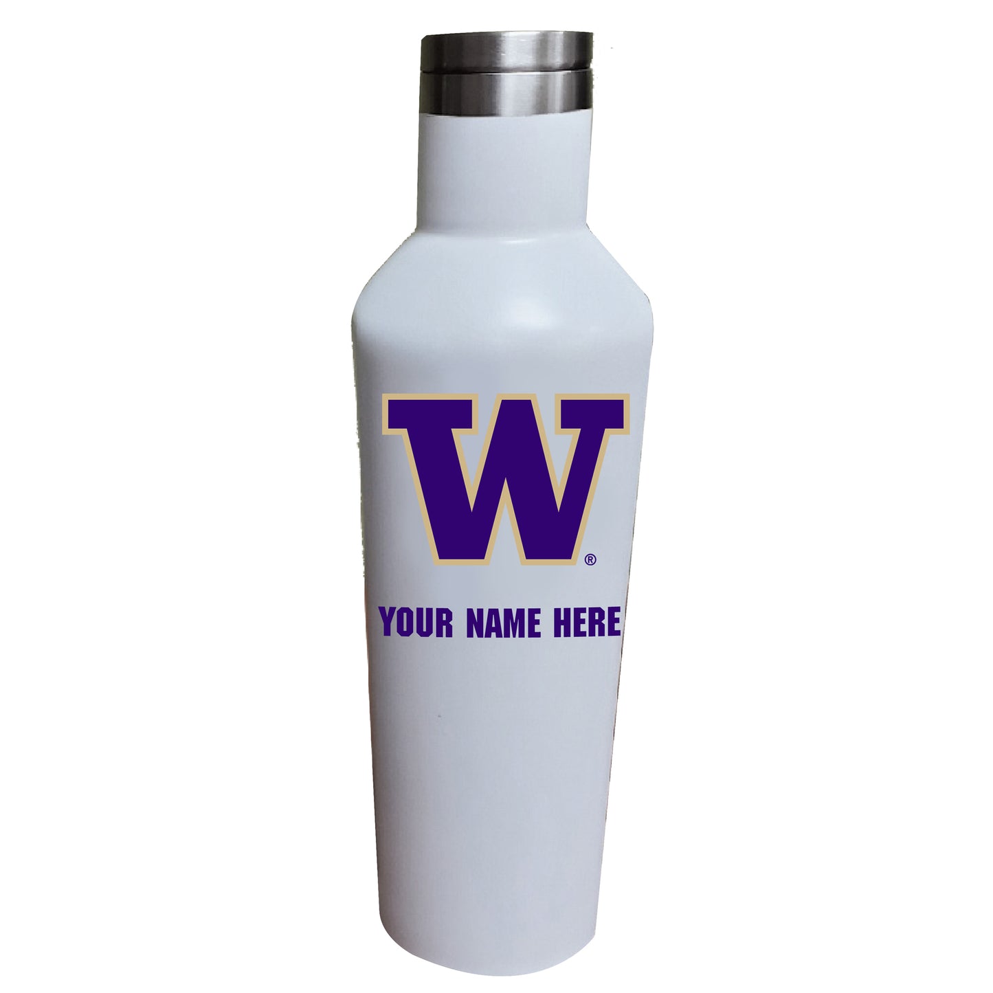 White Washington Huskies 17oz. Personalized Infinity Stainless Steel Water Bottle