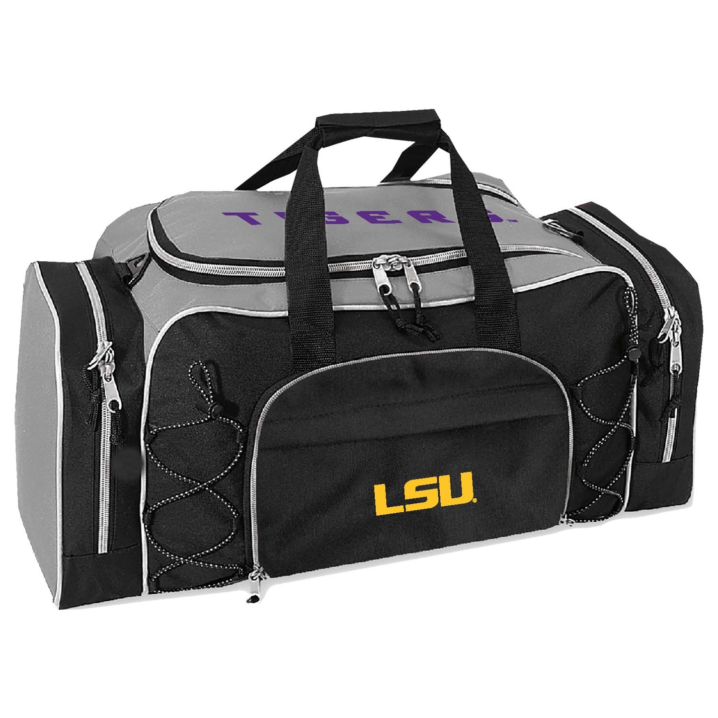 Gray LSU Tigers Action Duffel Bag