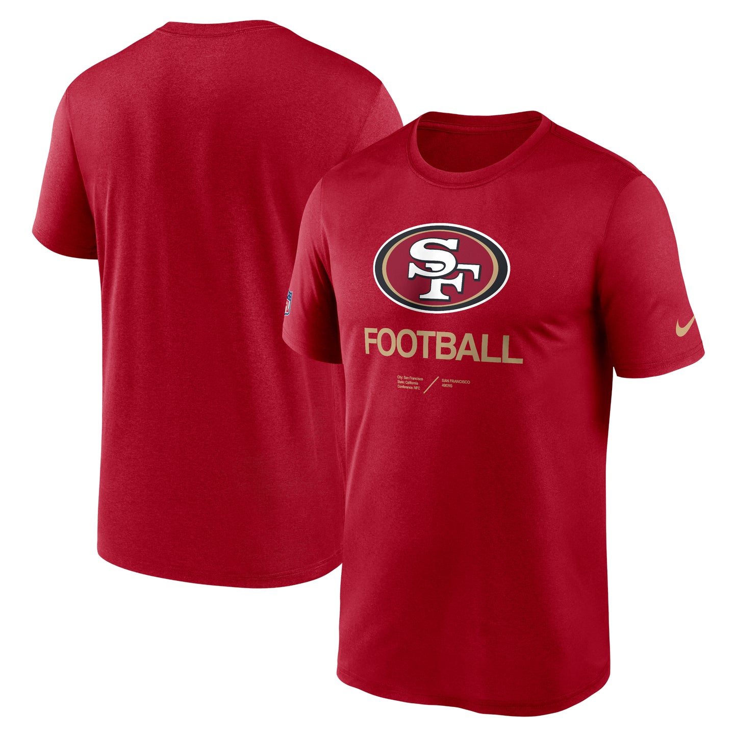 Men's Nike Scarlet San Francisco 49ers Sideline Infograph Performance T-Shirt