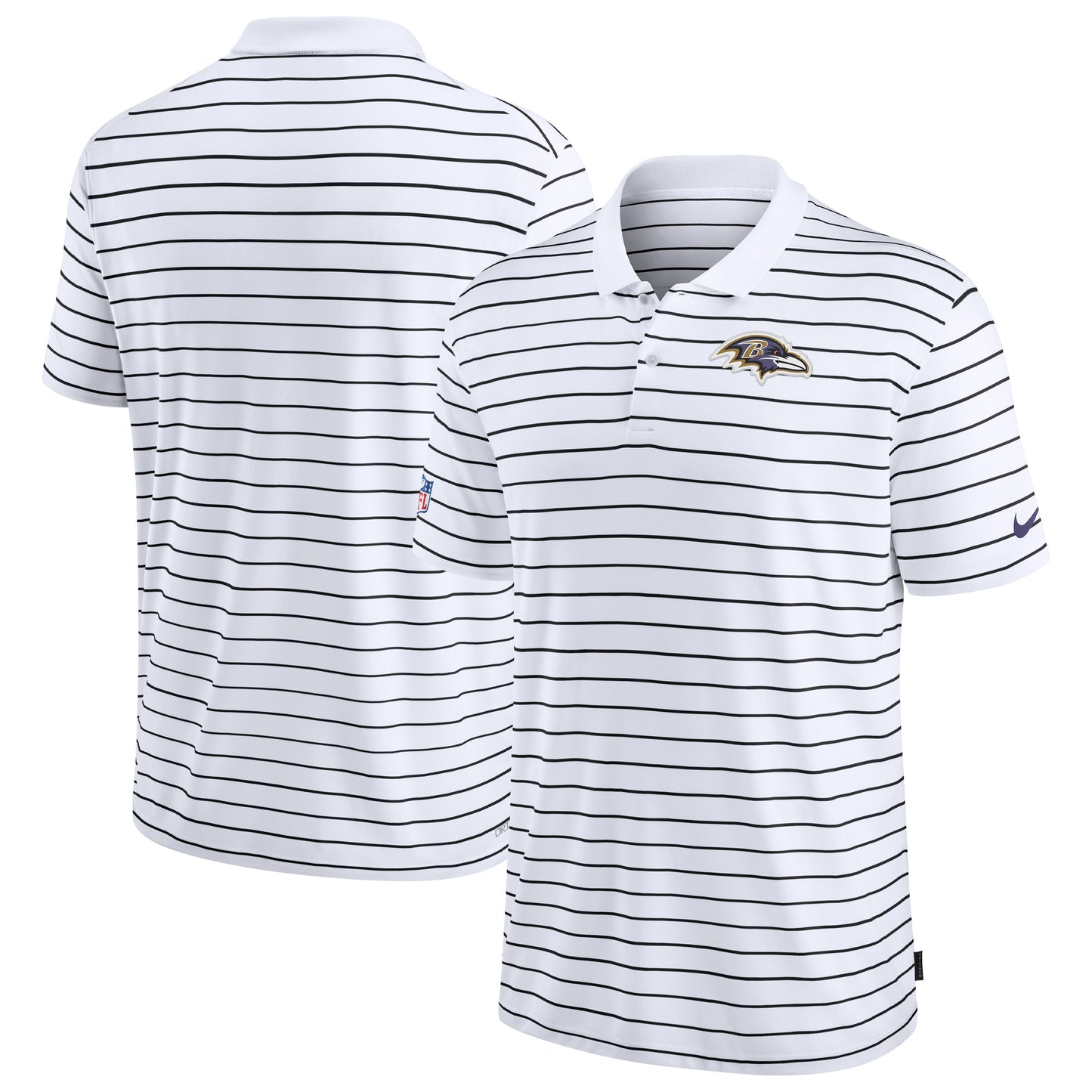 Men's Nike White Baltimore Ravens Sideline Lock Up Victory Performance Polo