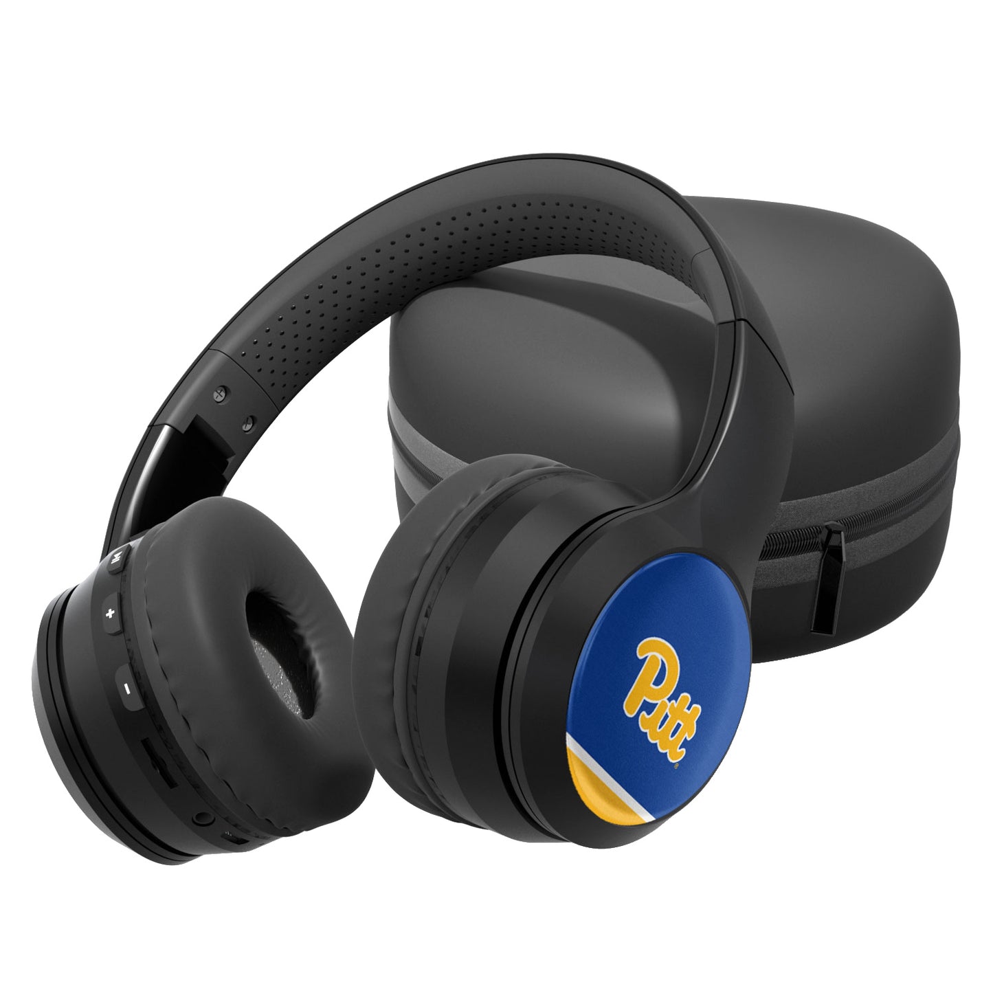 Pitt Panthers Stripe Design Wireless Bluetooth Headphones With Case