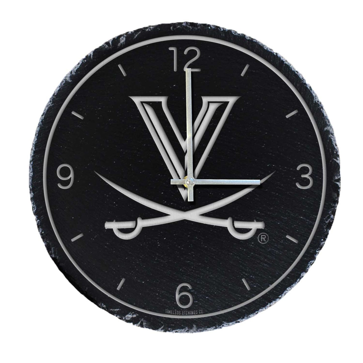 Gray Virginia Cavaliers 12'' Slate Clock