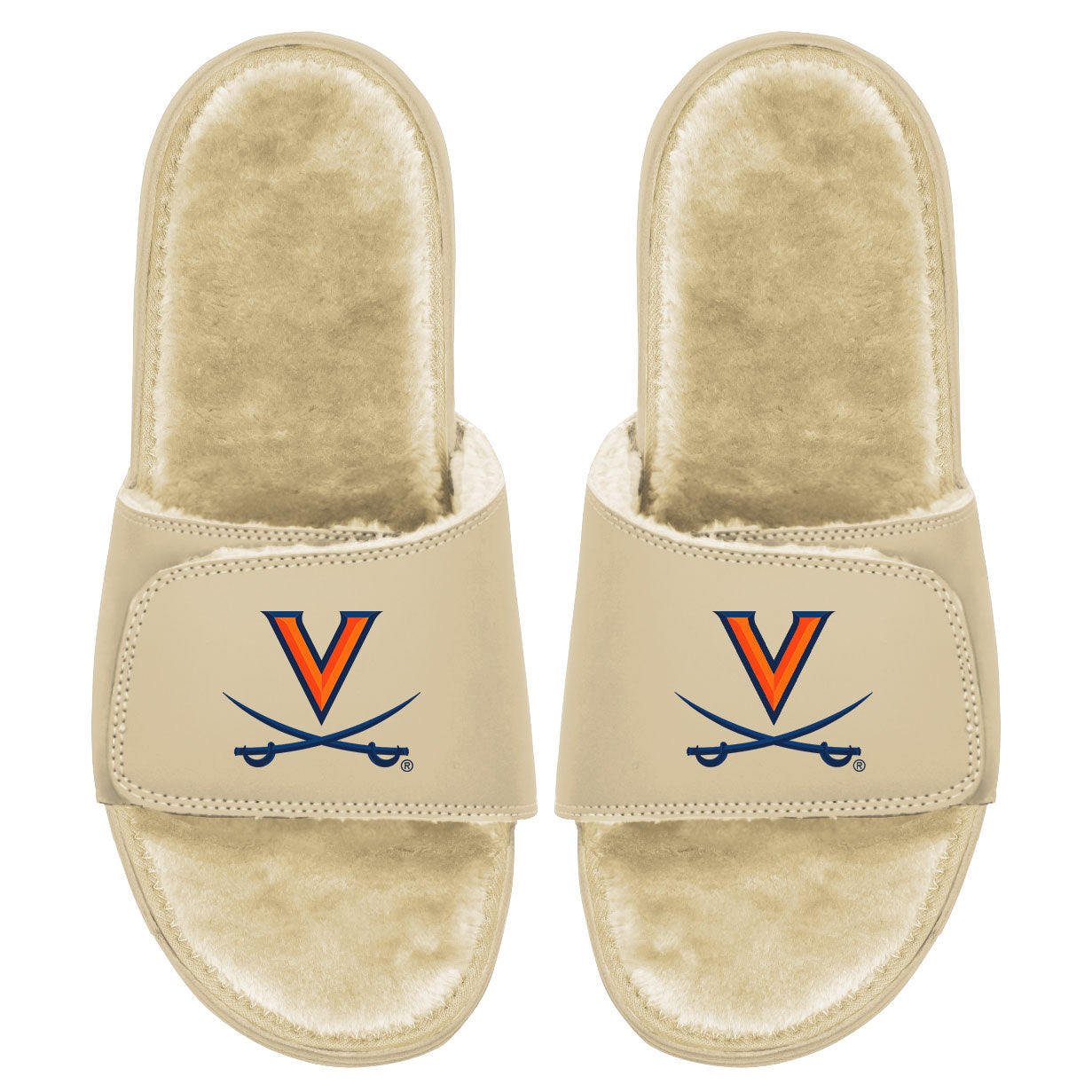 Men's ISlide Tan Virginia Cavaliers Dune Faux Fur Slide Sandals