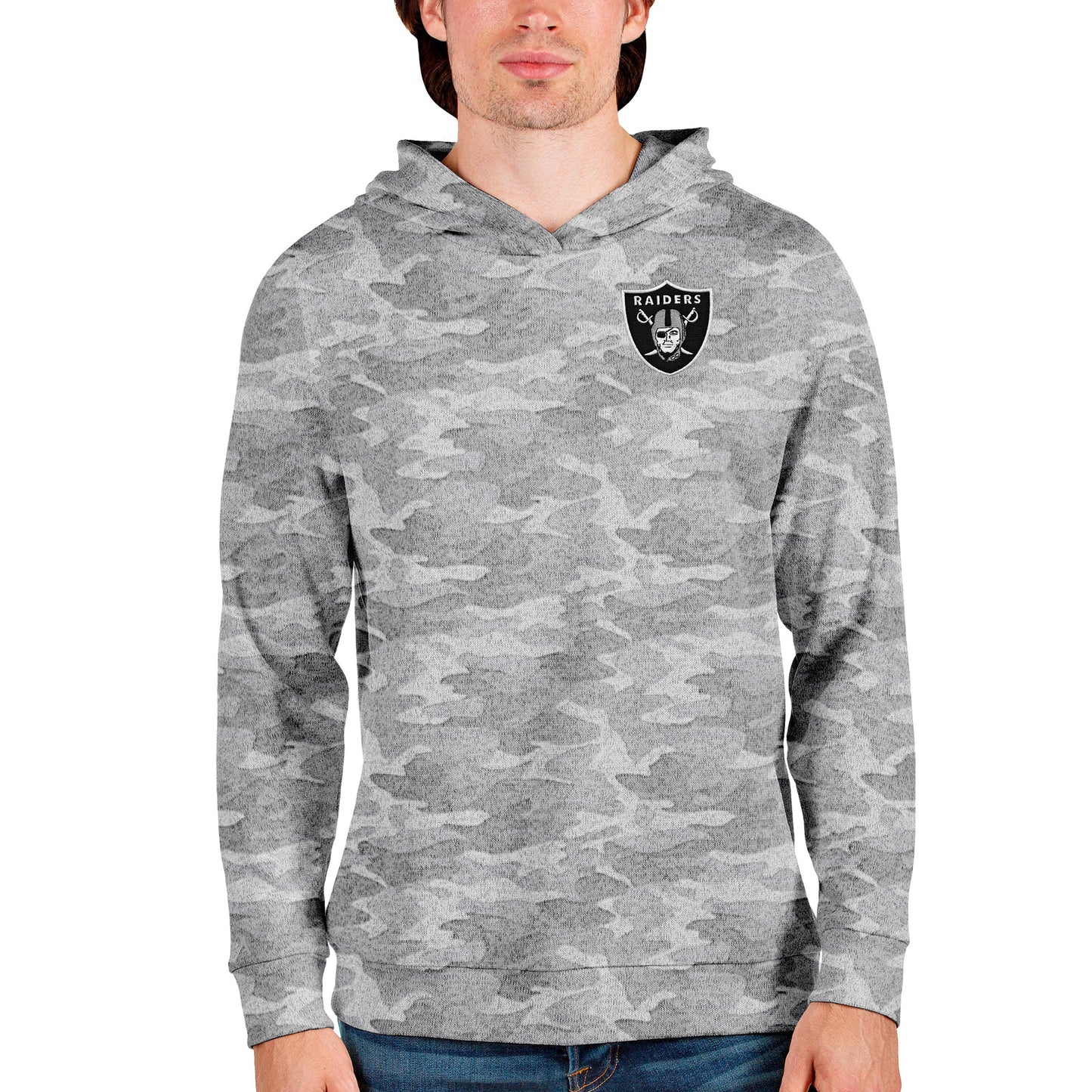 Men's Antigua Camo Las Vegas Raiders Absolute Pullover Hoodie