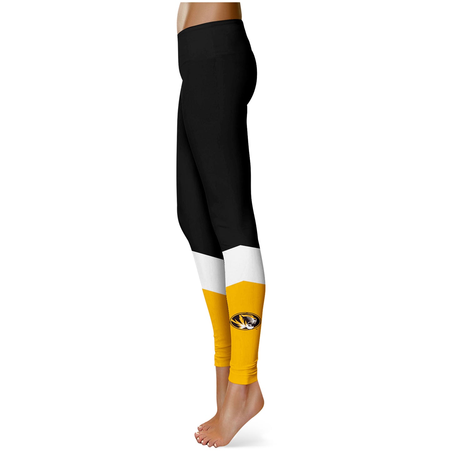 Women's Black Missouri Tigers Color Block Yoga Leggings