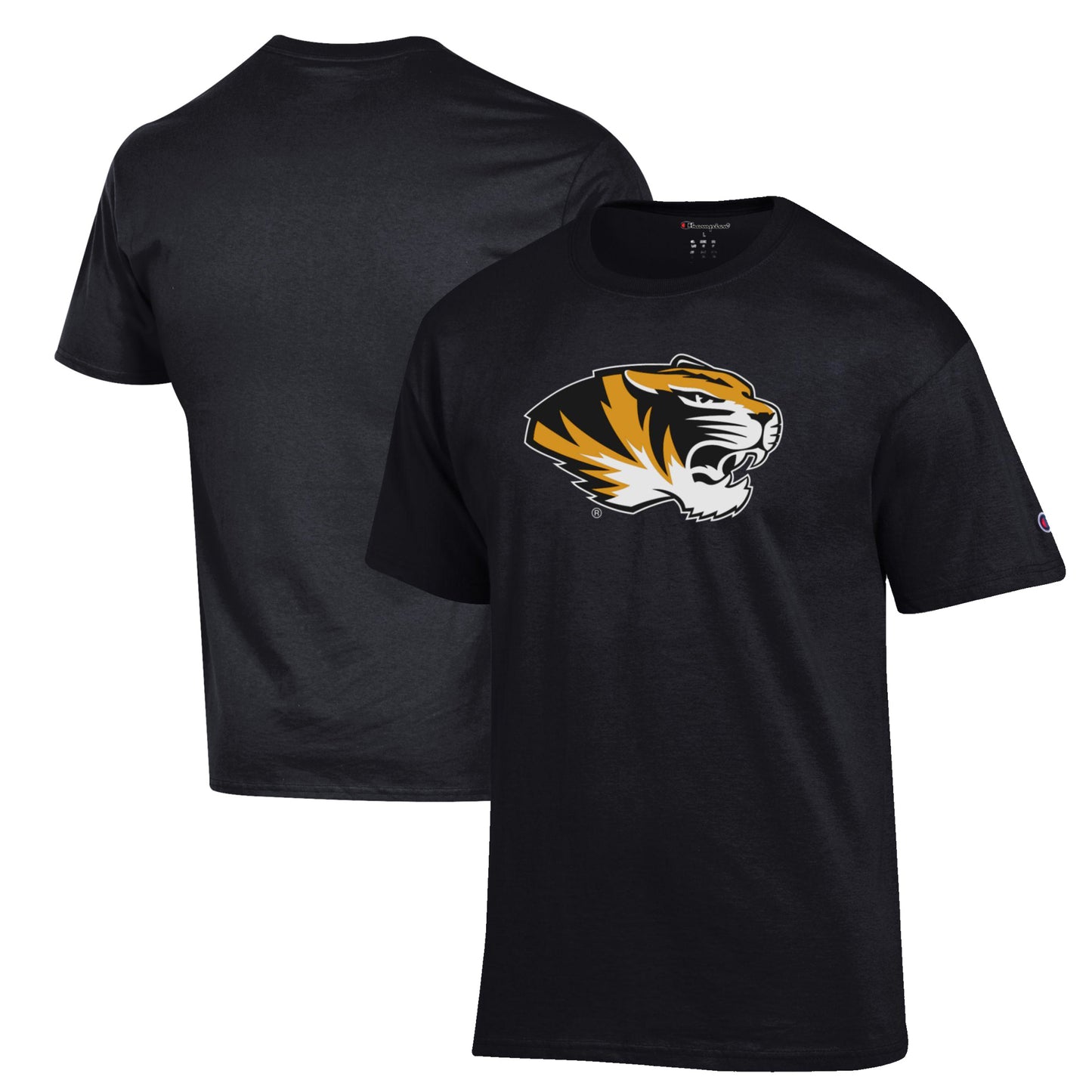 Men's Champion Black Missouri Tigers Primary Jersey T-Shirt