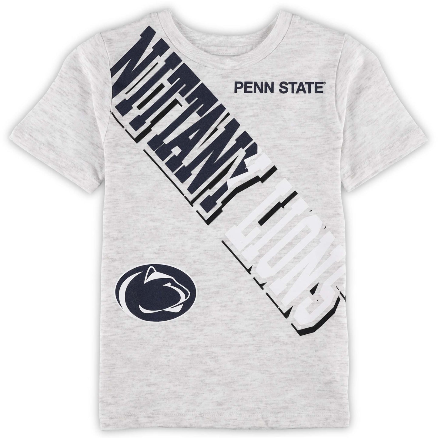 Preschool Heathered Gray Penn State Nittany Lions Highlights Lightning Oversized T-Shirt