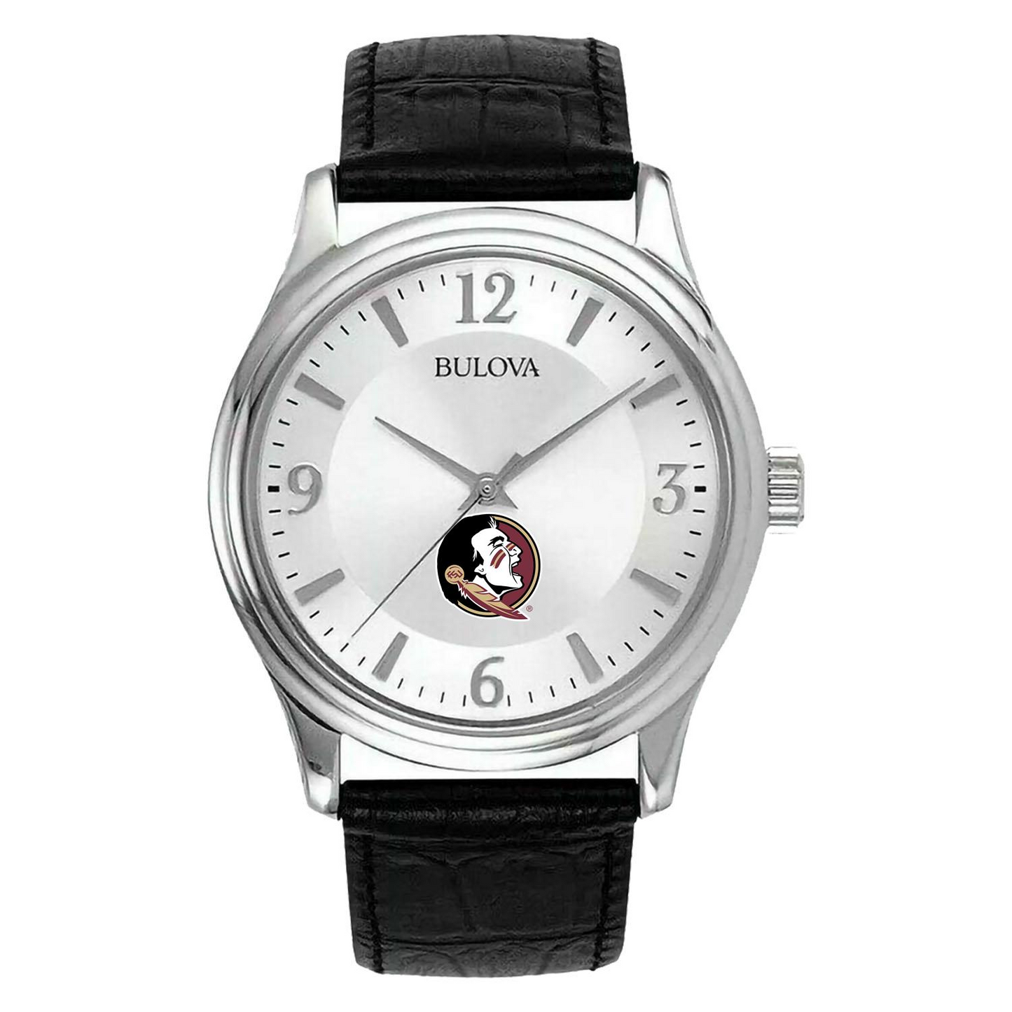 Men's Silver Florida State Seminoles Leather Watch