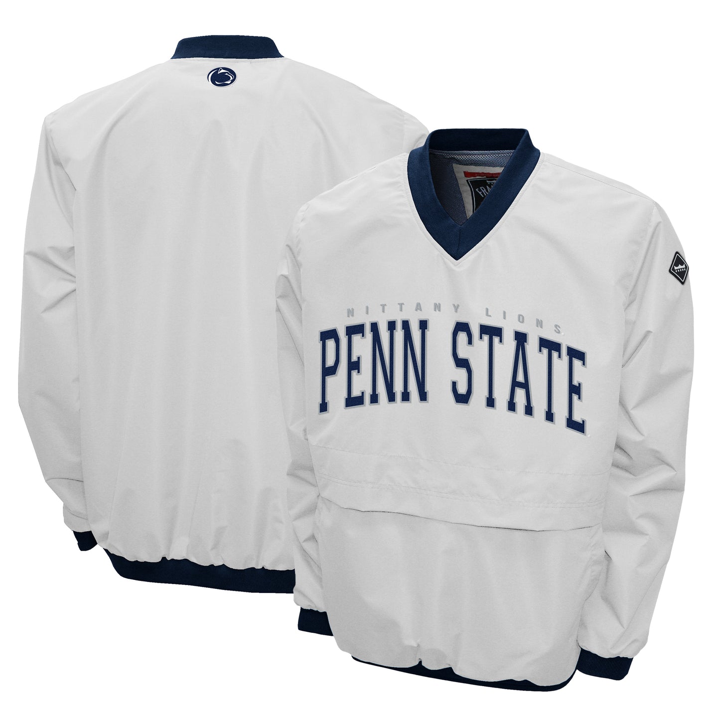 Men's Franchise Club White Penn State Nittany Lions Members Windshell V-Neck Pullover Jacket