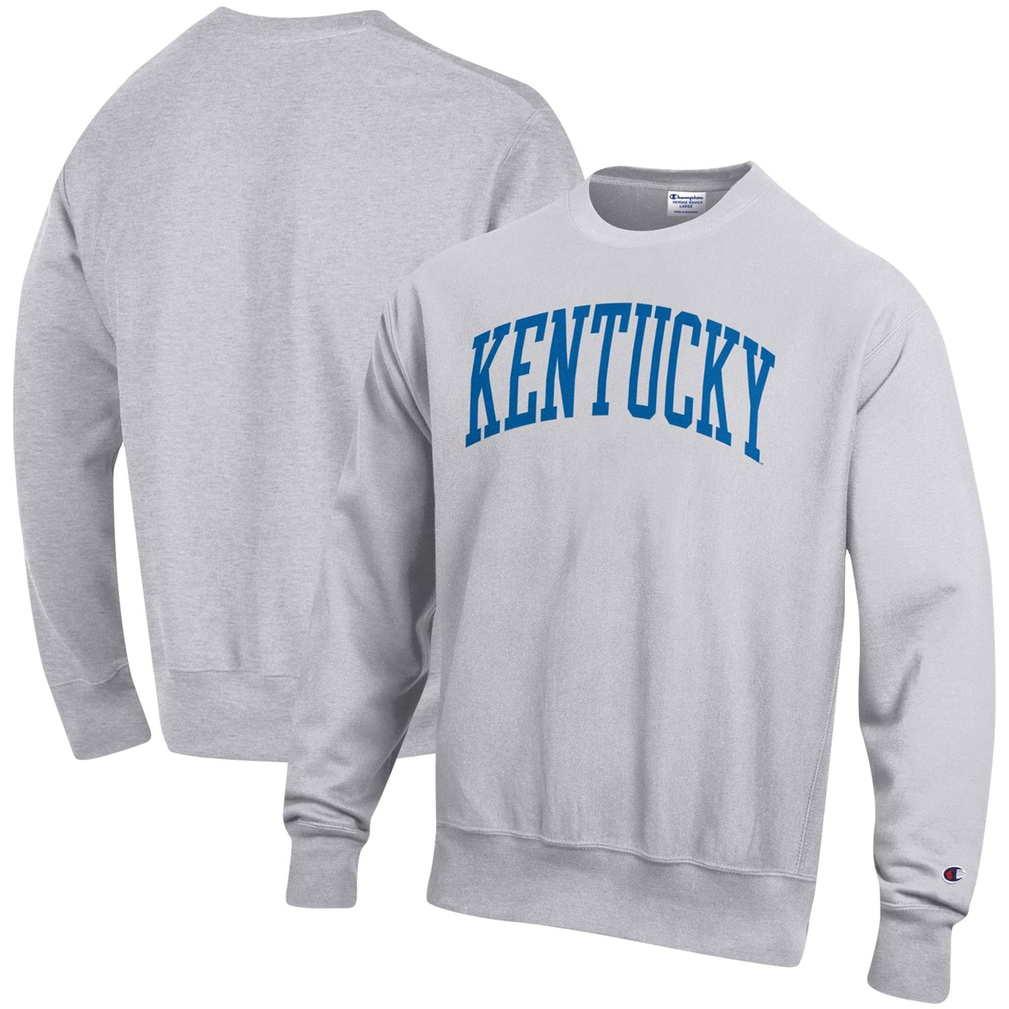 Men's Champion Ash Kentucky Wildcats Big & Tall Reverse Weave Fleece Crewneck Pullover Sweatshirt
