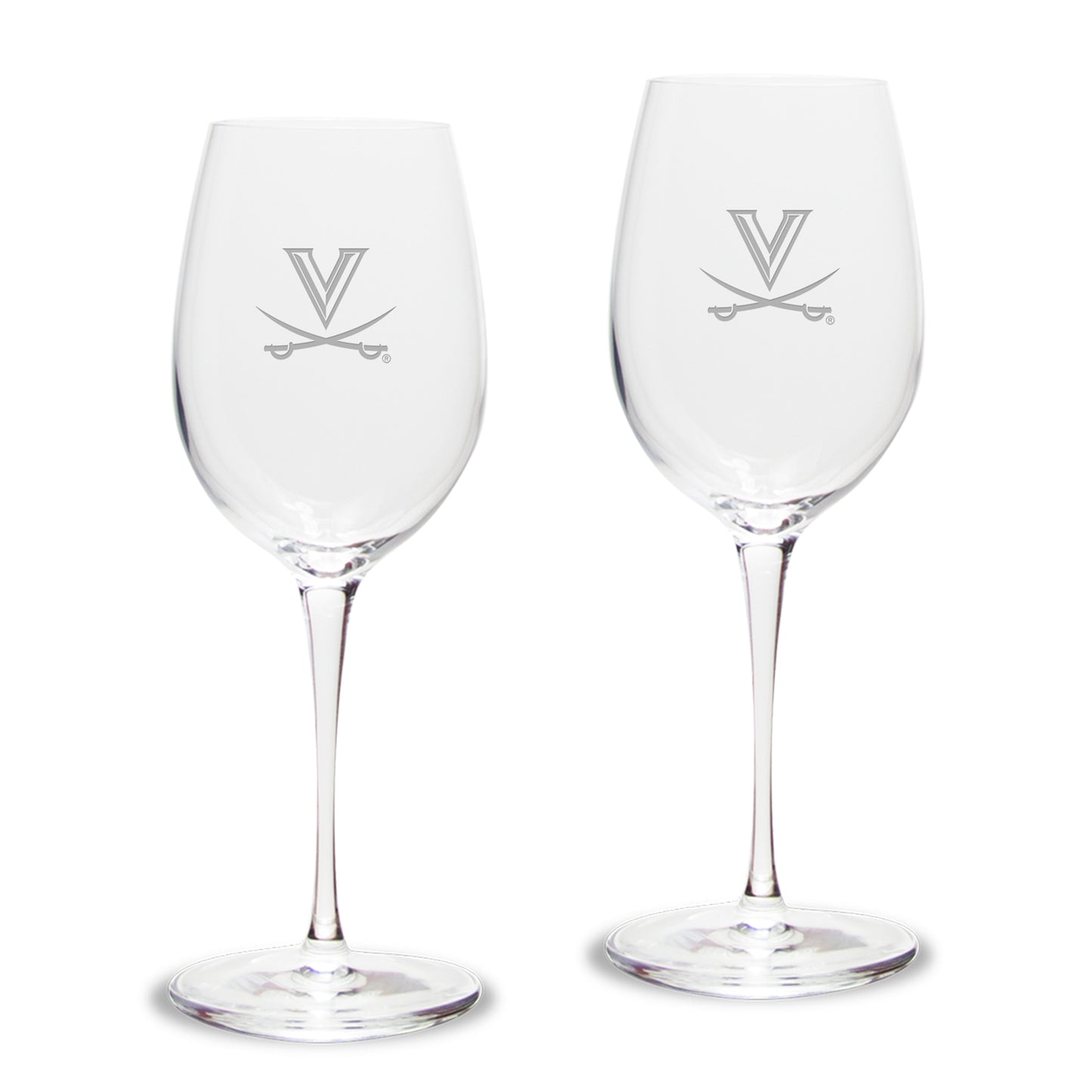 Virginia Cavaliers 2-Piece 12oz. Luigi Bormioli Titanium White Wine Glass Set