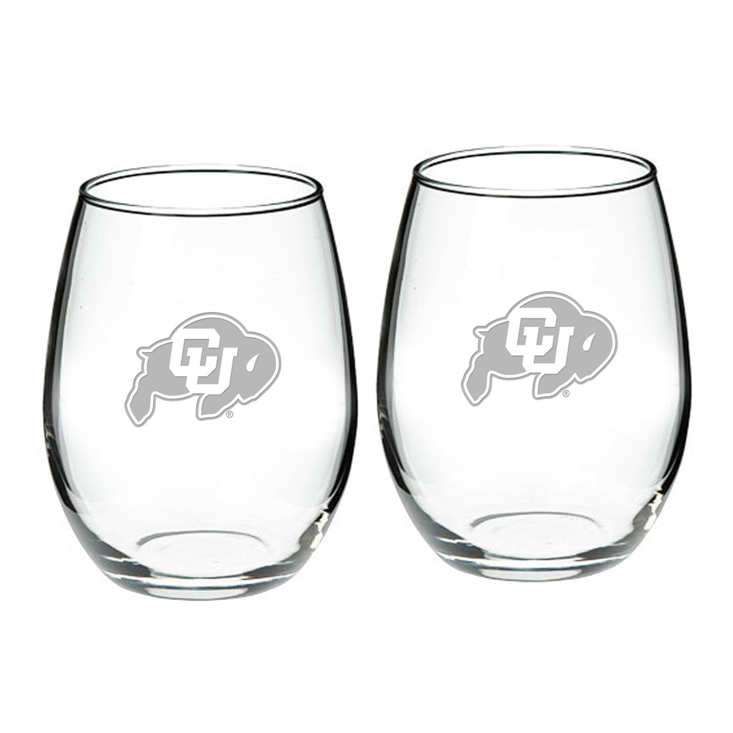 Colorado Buffaloes 2-Piece 21oz. Stemless Wine Glass Set