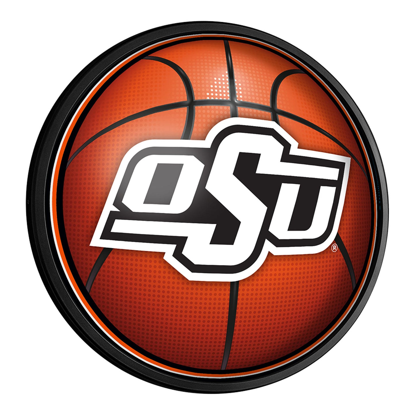 Oklahoma State Cowboys Basketball 18'' Round Slimline Illuminated Wall Sign