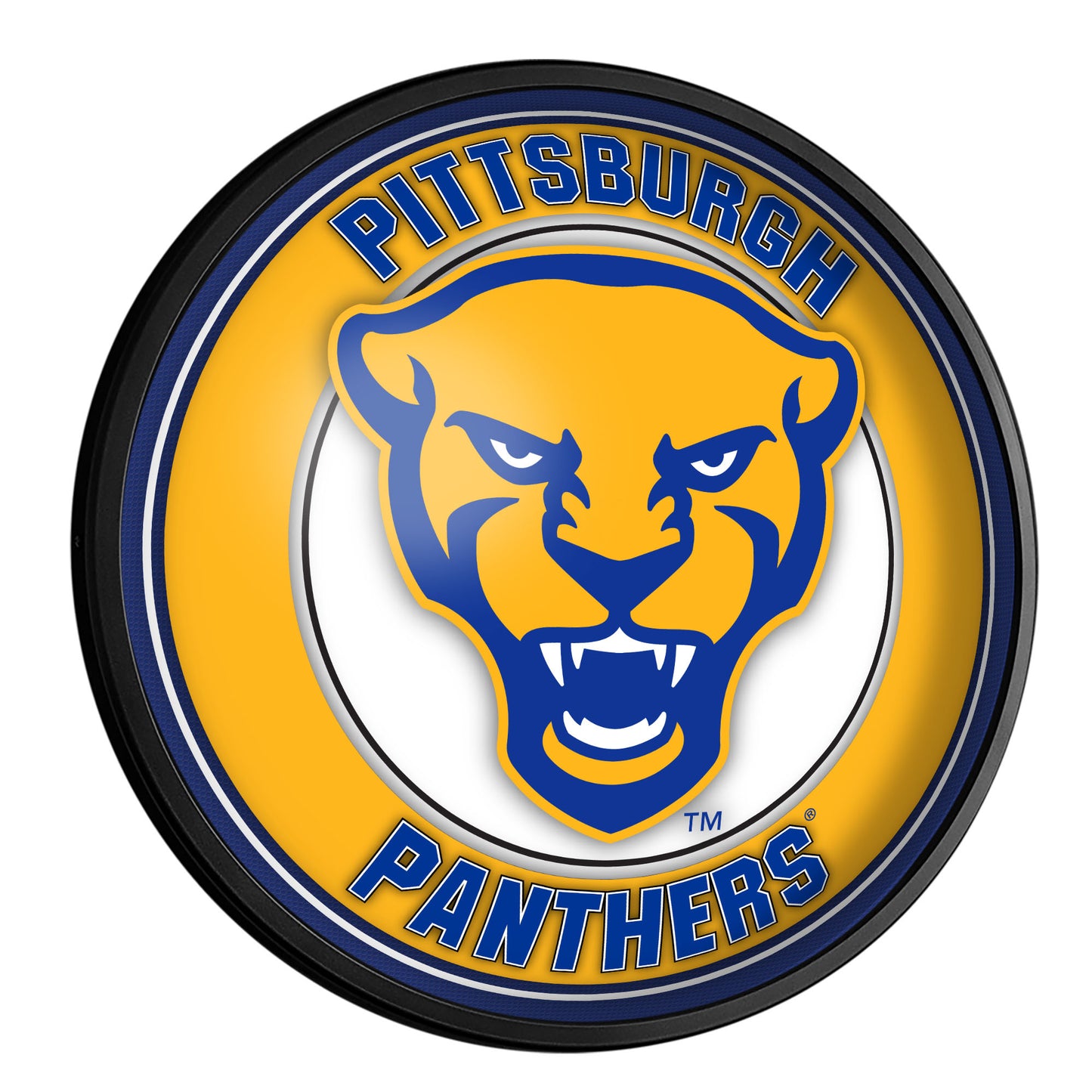 Pitt Panthers Mascot 18'' Round Slimline Illuminated Wall Sign