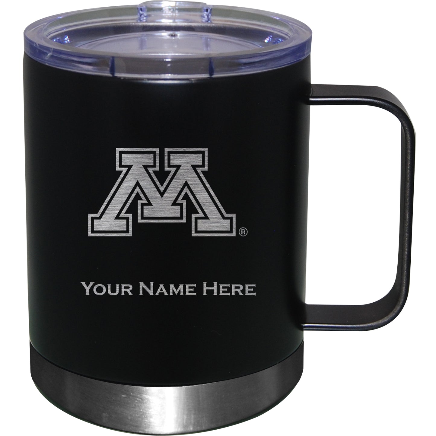 Black Minnesota Golden Gophers 12oz. Personalized Stainless Steel Lowball with Handle