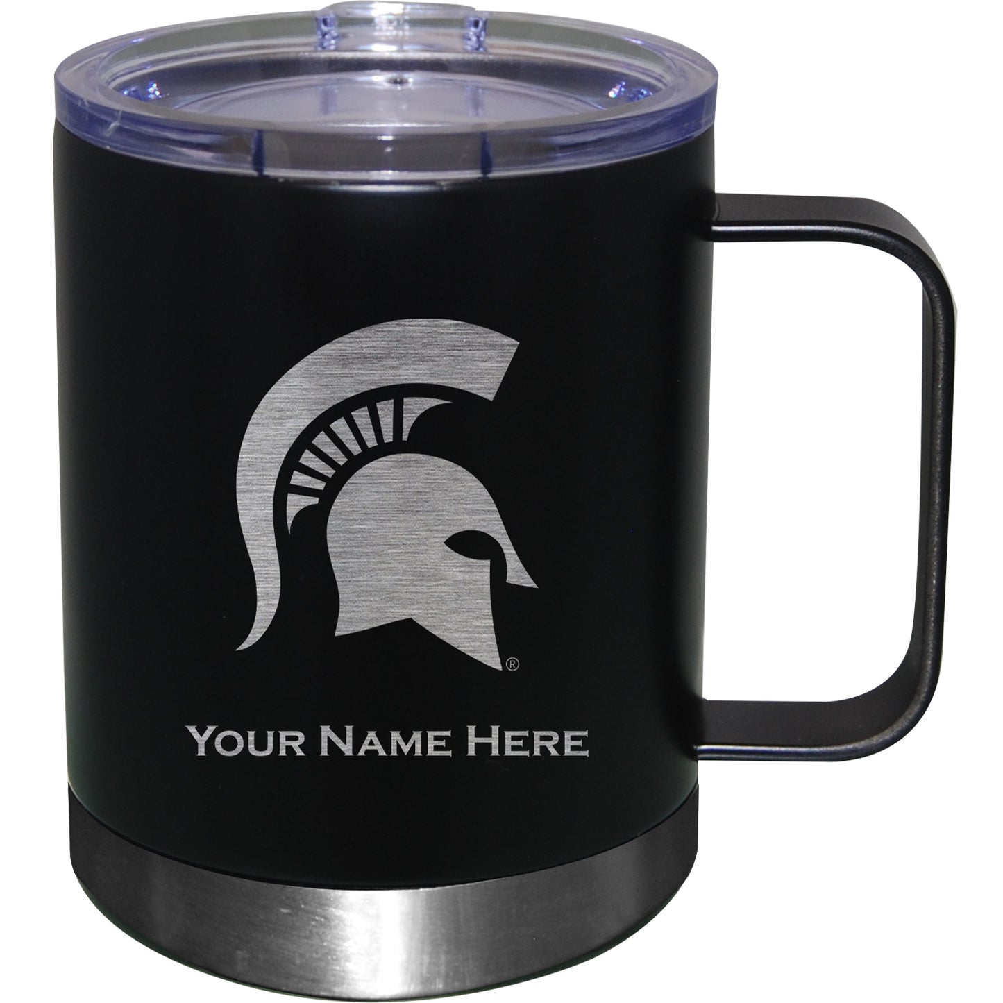 Black Michigan State Spartans 12oz. Personalized Stainless Steel Lowball with Handle