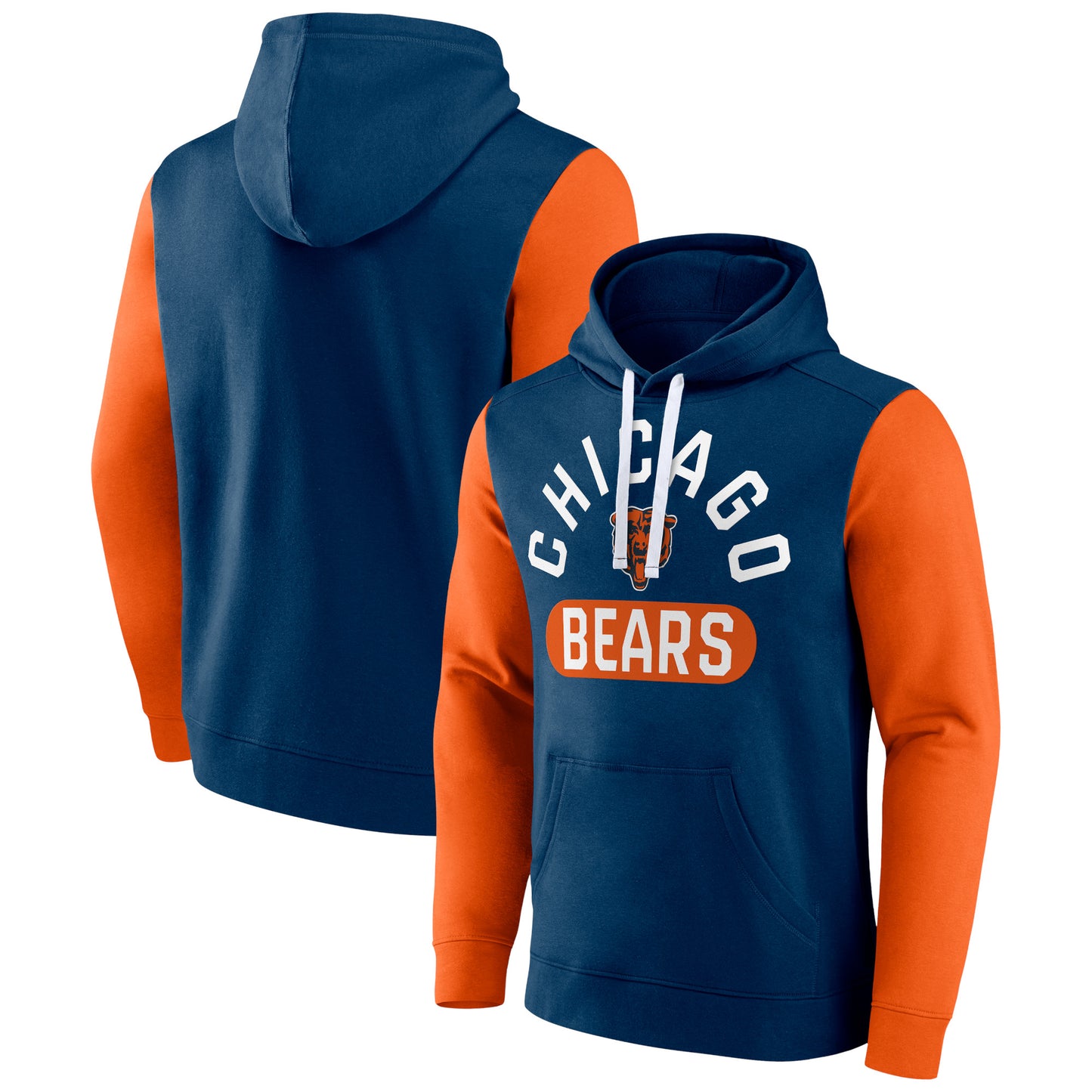 Men's Fanatics Navy Chicago Bears Extra Point Pullover Hoodie