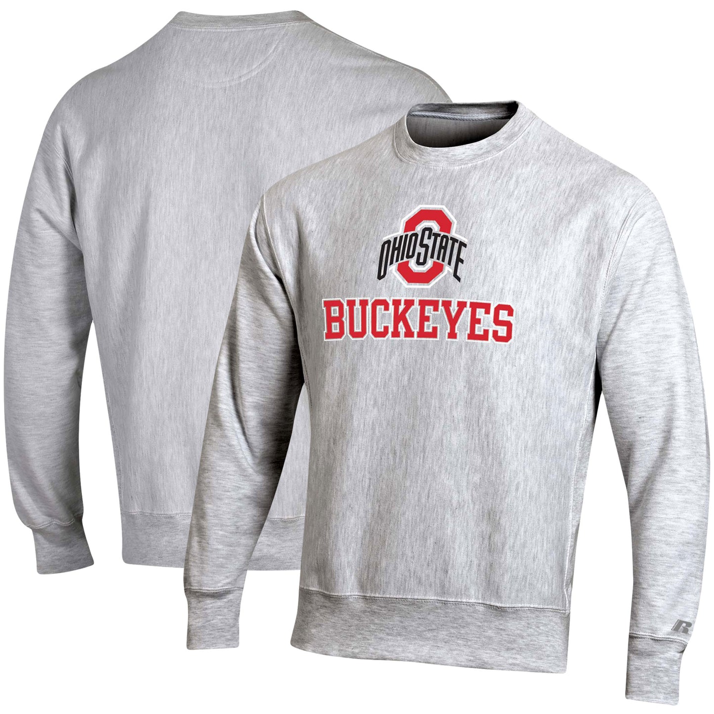 Men's Russell Heathered Gray Ohio State Buckeyes Fleece Pullover Sweatshirt