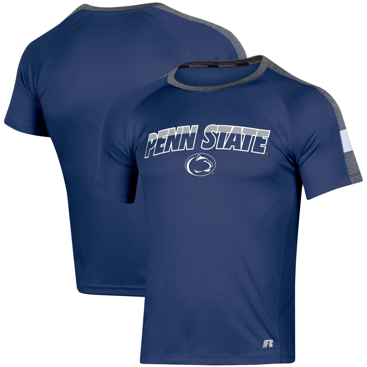 Men's Russell Navy Penn State Nittany Lions Colorblocked Impact Raglan T-Shirt