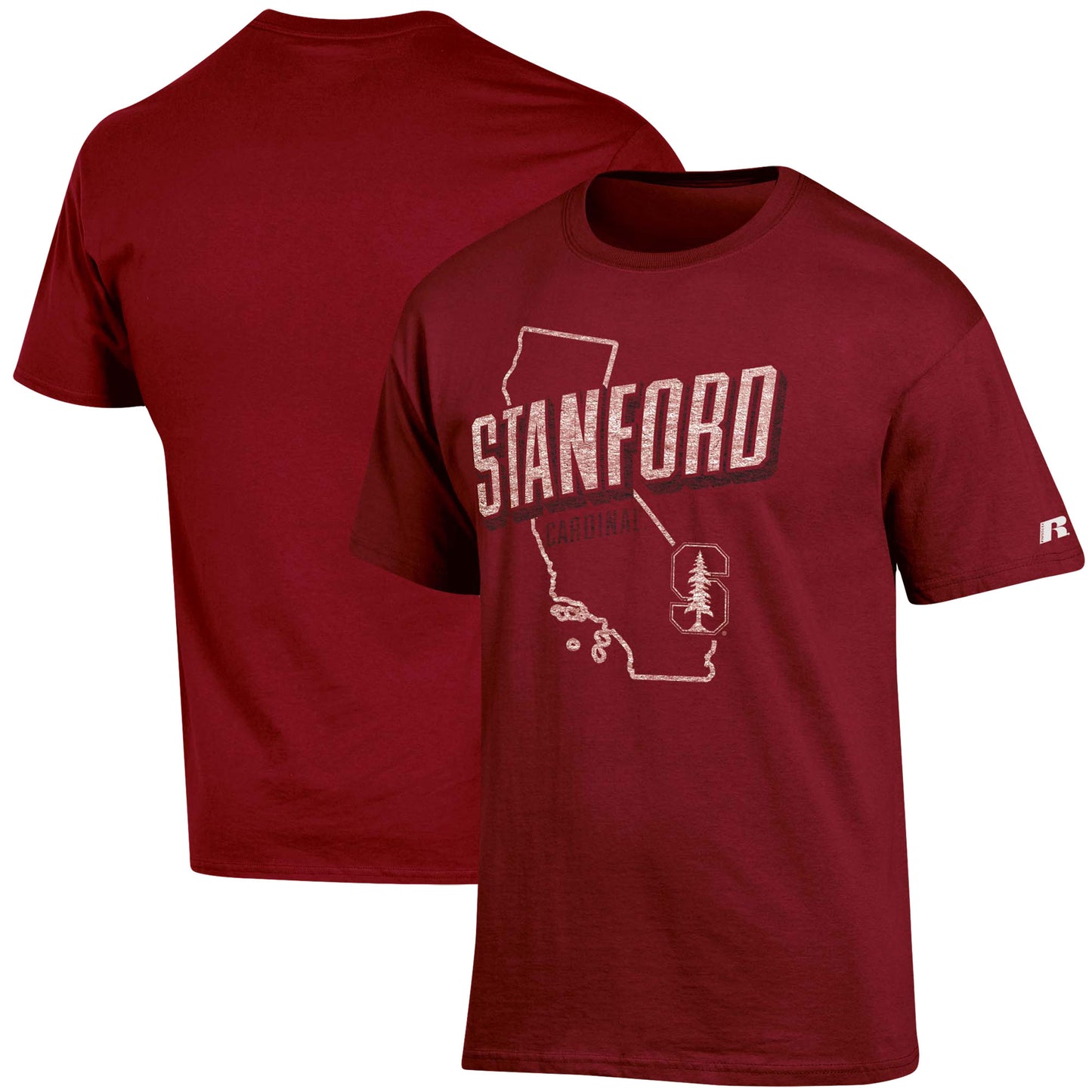 Men's Russell Cardinal Stanford Cardinal Distressed Wordmark T-Shirt