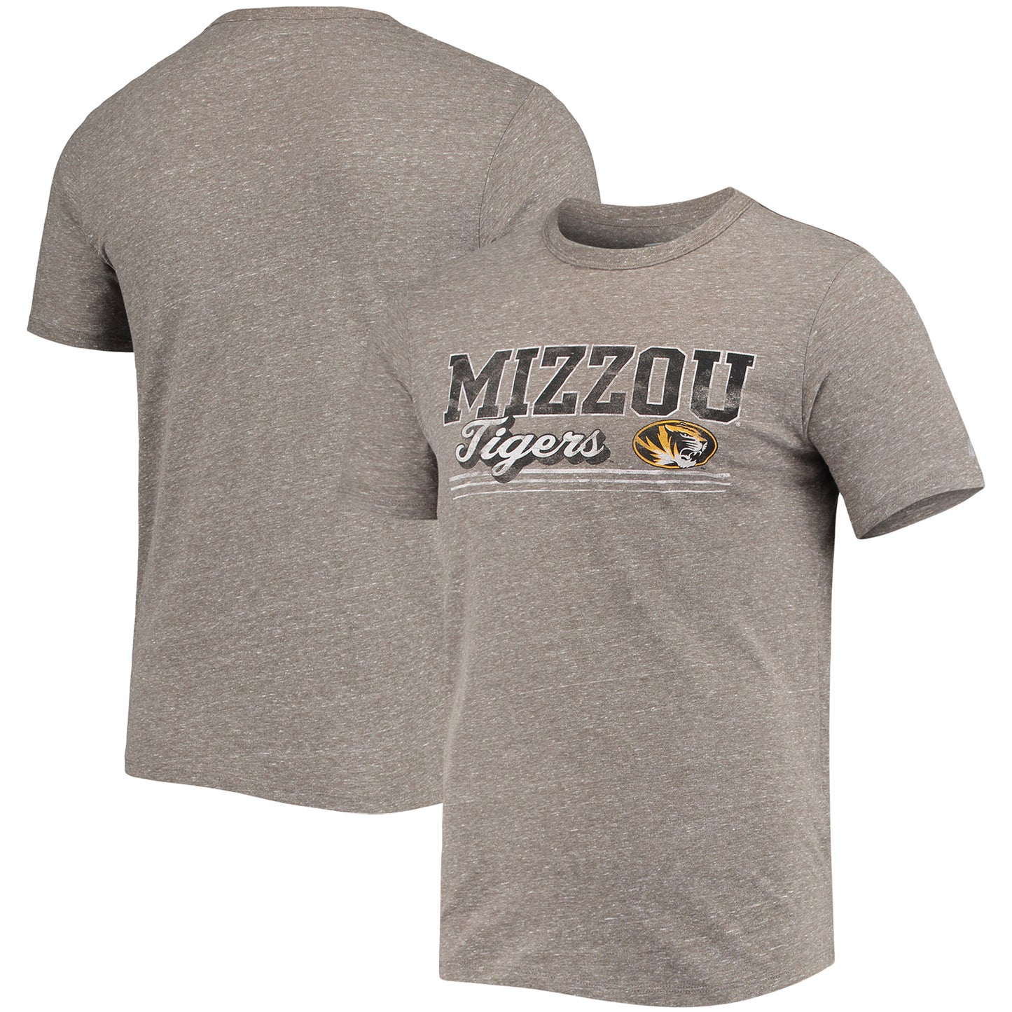 Men's Russell Heathered Charcoal Missouri Tigers Tri-Blend T-Shirt