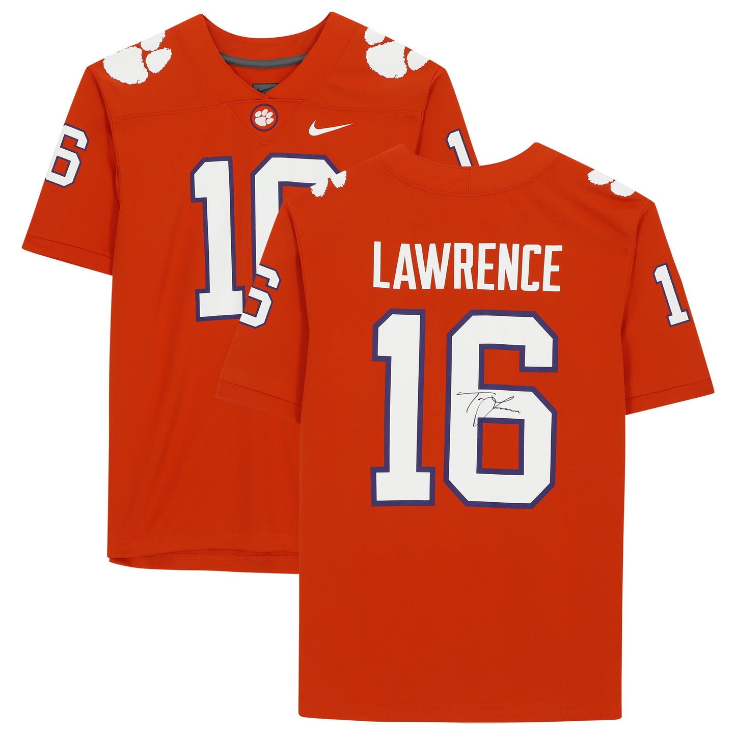 Trevor Lawrence Clemson Tigers Autographed Orange Nike Game Jersey - Signature on Back