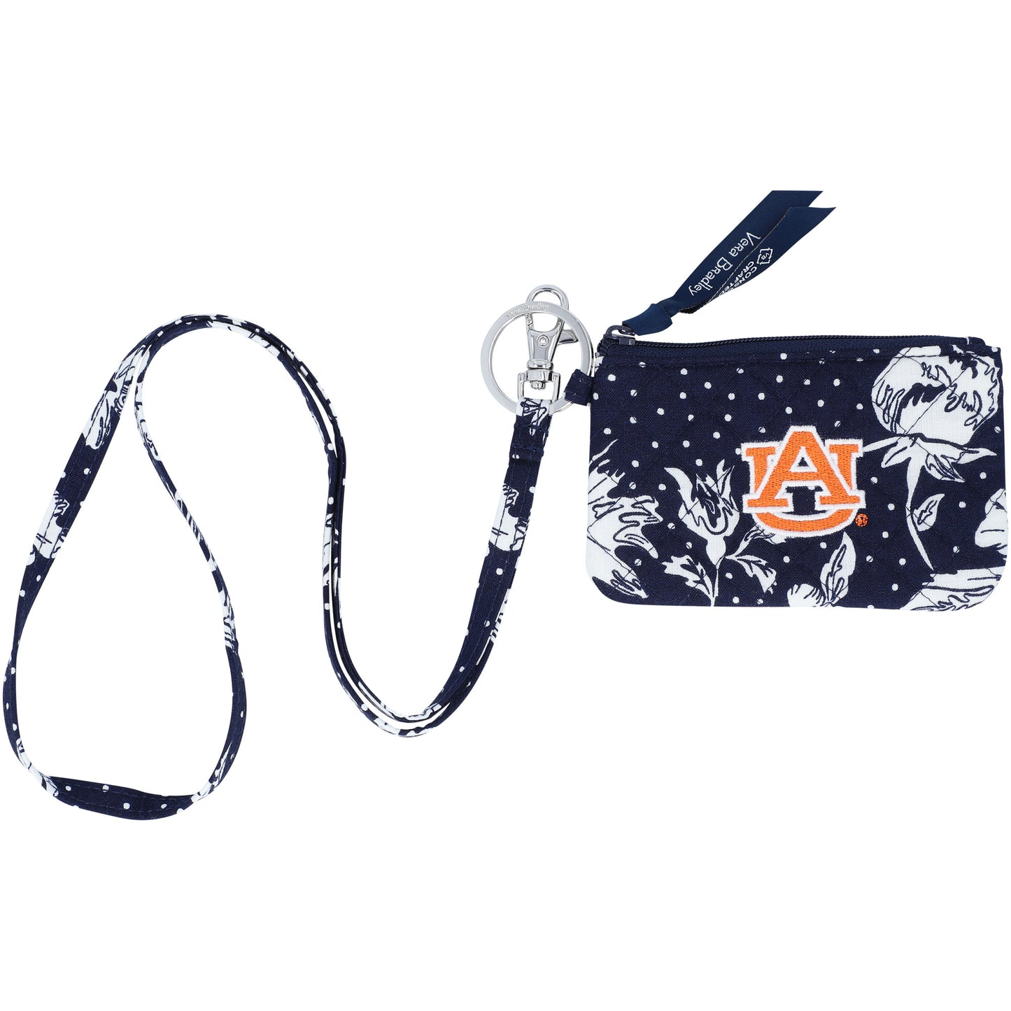 Vera Bradley Auburn Tigers Rain Garden Zip ID Lanyard