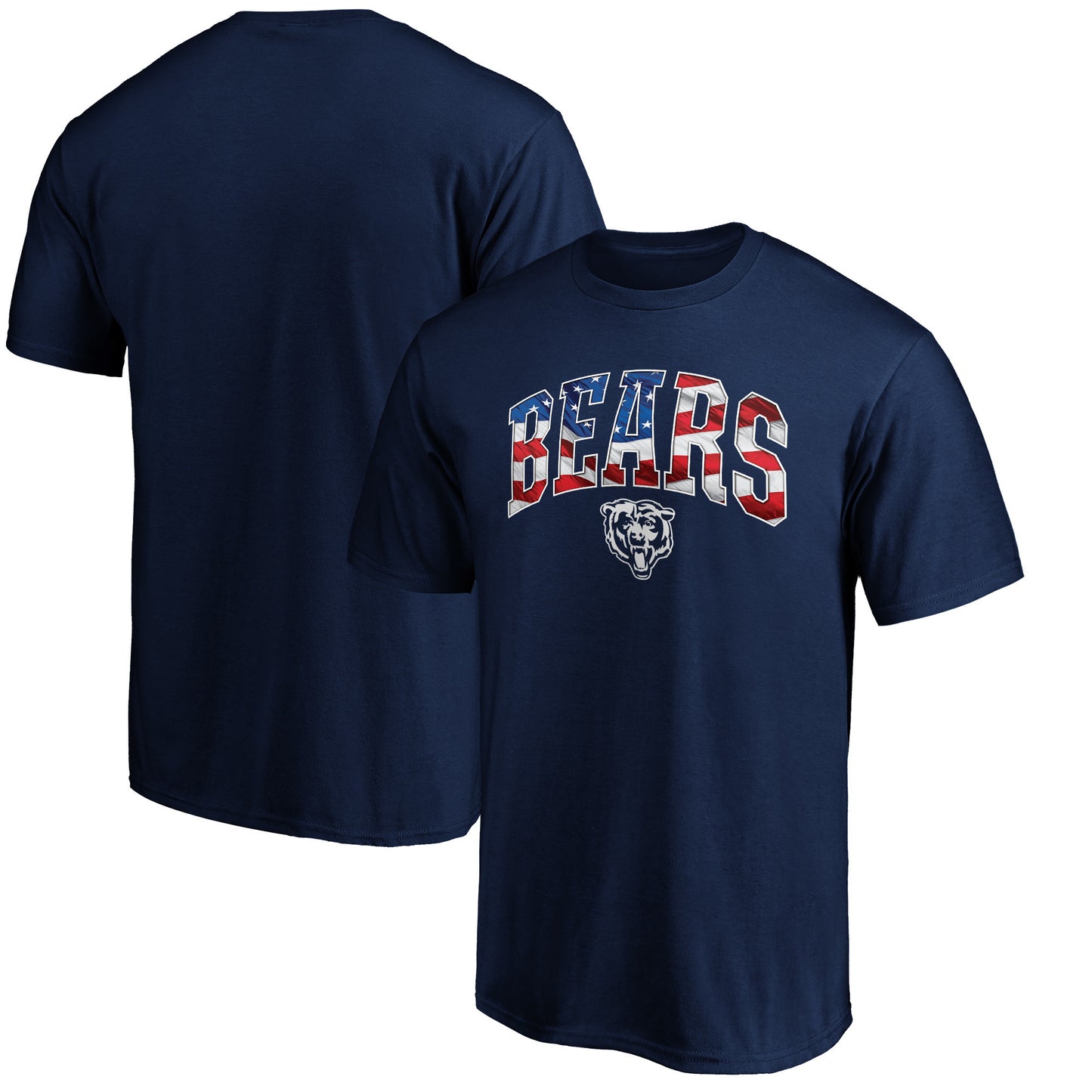 Men's Navy Chicago Bears Banner Wave Logo T-Shirt