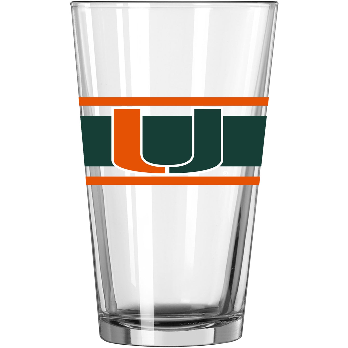 Miami Hurricanes 16oz. Stripe Pint Glass