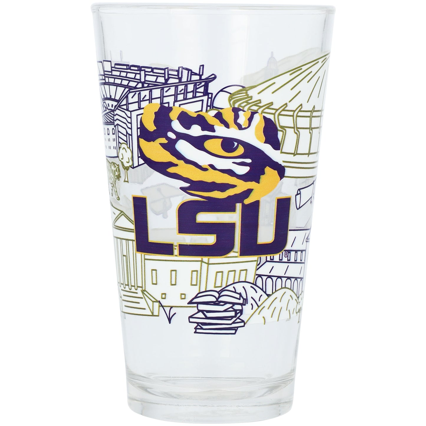 LSU Tigers 16oz. Campus Line Art Pint Glass