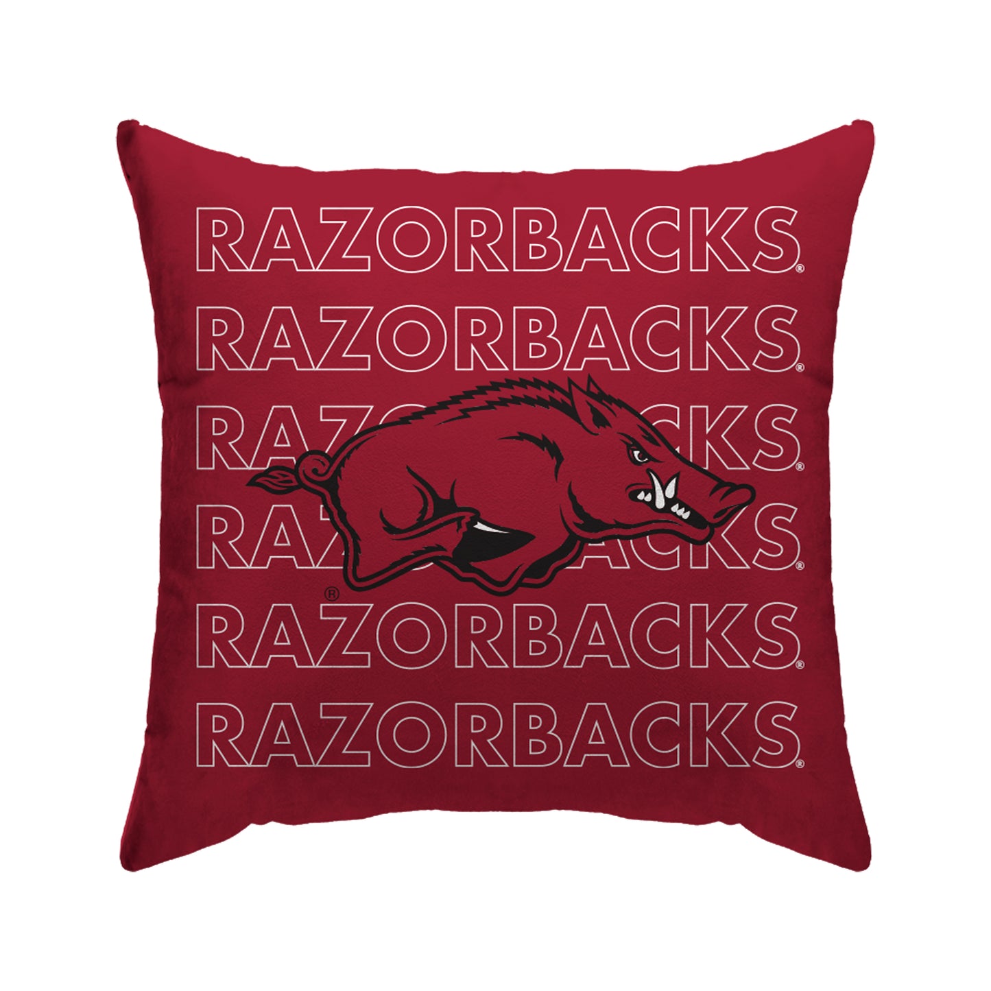 Arkansas Razorbacks 18'' x 18'' Echo Wordmark Poly Span Décor Pillow