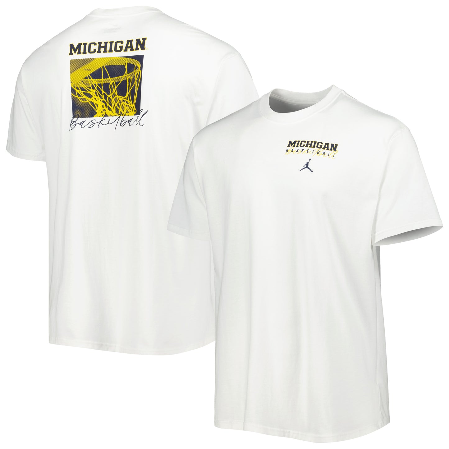 Men's Jordan Brand White Michigan Wolverines Basketball Movement Max90 T-Shirt