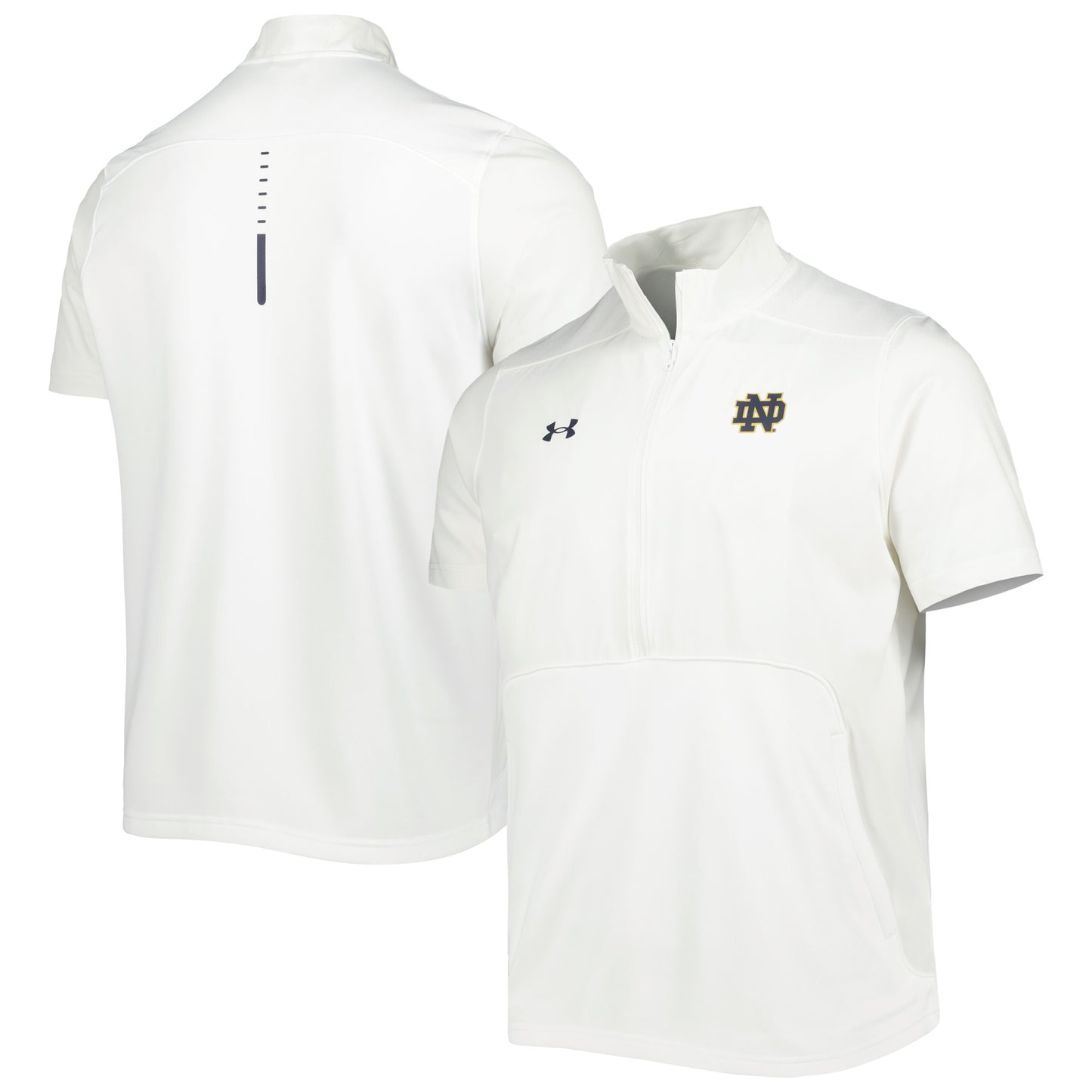 Men's Under Armour White Notre Dame Fighting Irish Motivate 2.0 Half-Zip Jacket