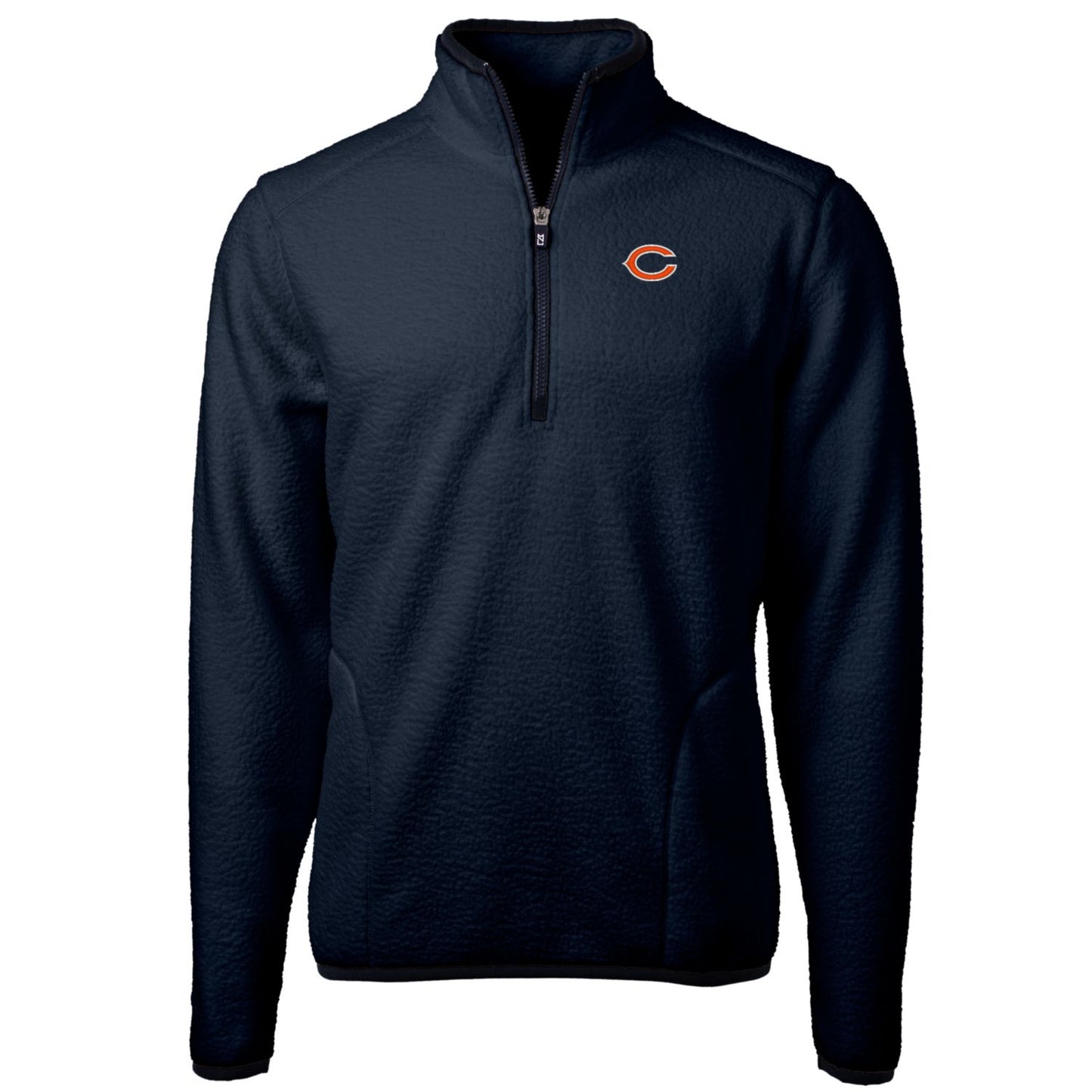 Men's Cutter & Buck Navy Chicago Bears Cascade Eco Sherpa Fleece Quarter-Zip Pullover Jacket