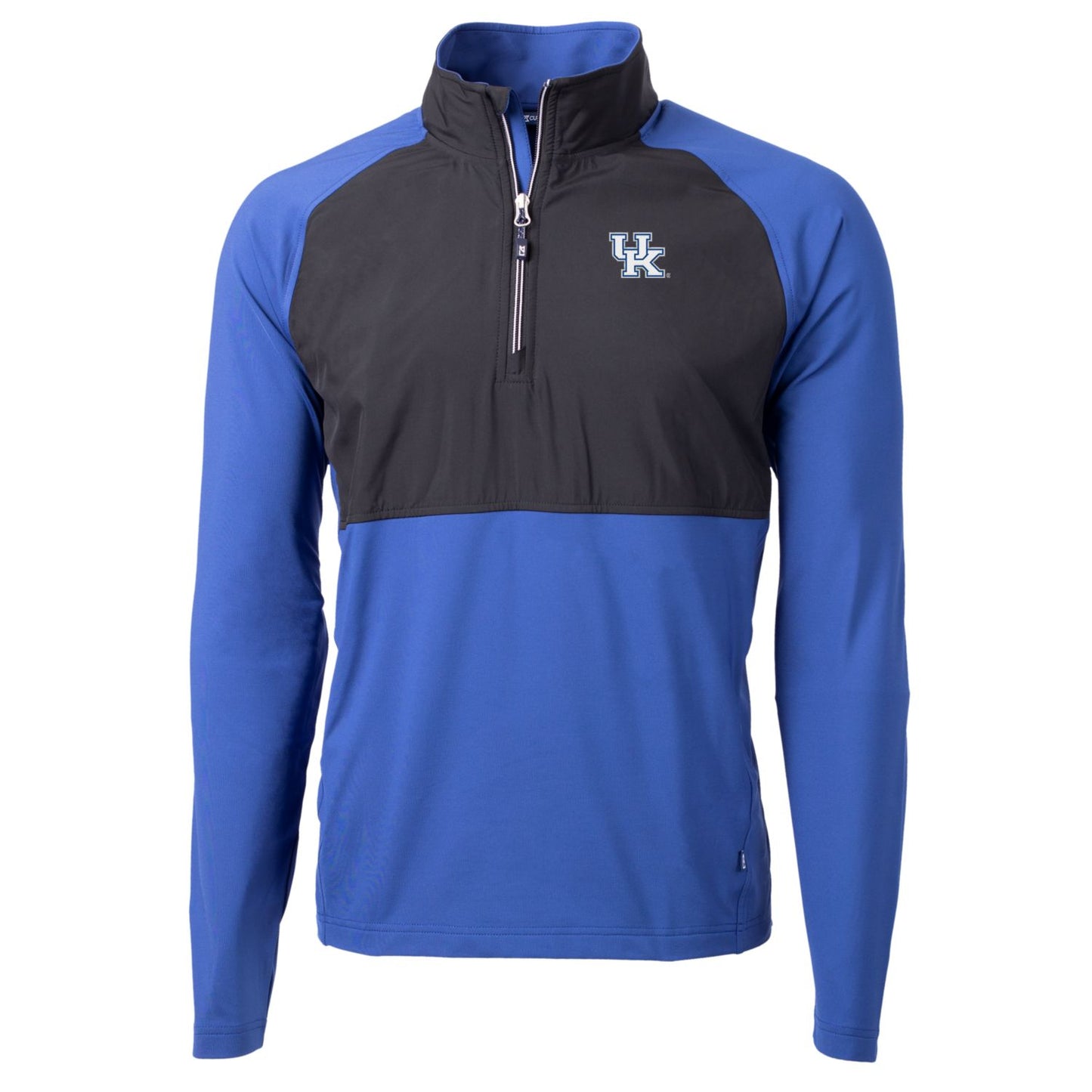 Men's Cutter & Buck Royal/Black Kentucky Wildcats Adapt Eco Knit Hybrid Recycled Quarter-Zip Pullover Top