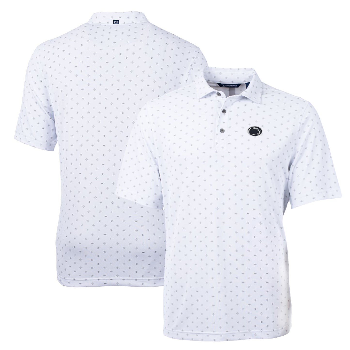 Men's Cutter & Buck White Penn State Nittany Lions Big & Tall Virtue Eco Pique Tile Print Recycled Polo