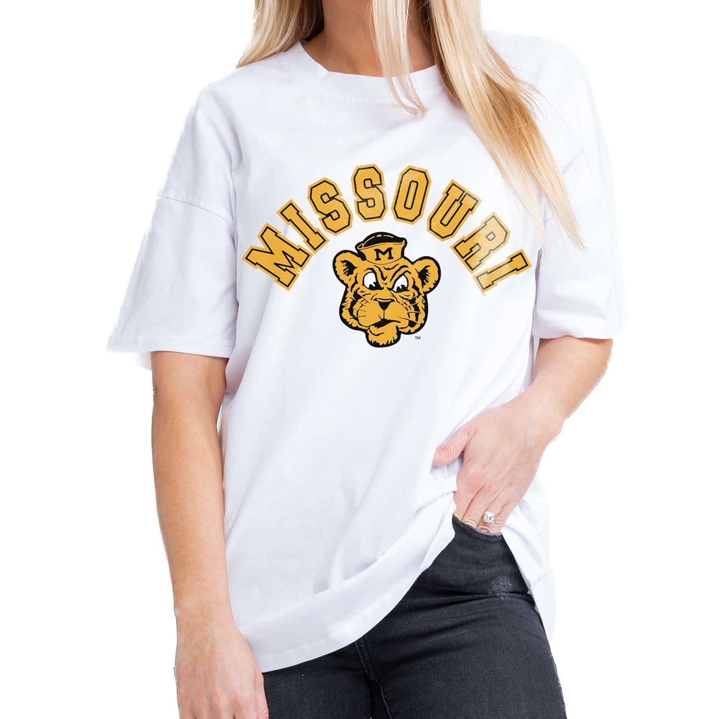 Women's Gameday Couture White Missouri Tigers Now or Never Oversized T-Shirt