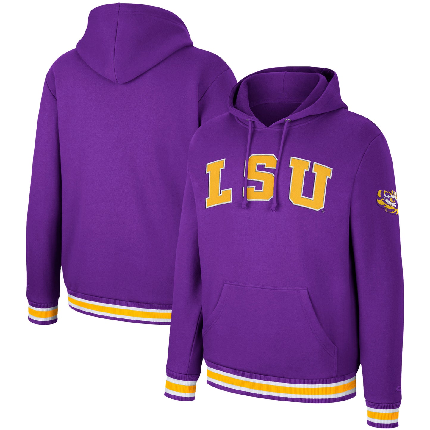 Men's Colosseum Purple LSU Tigers Varsity Arch Pullover Hoodie
