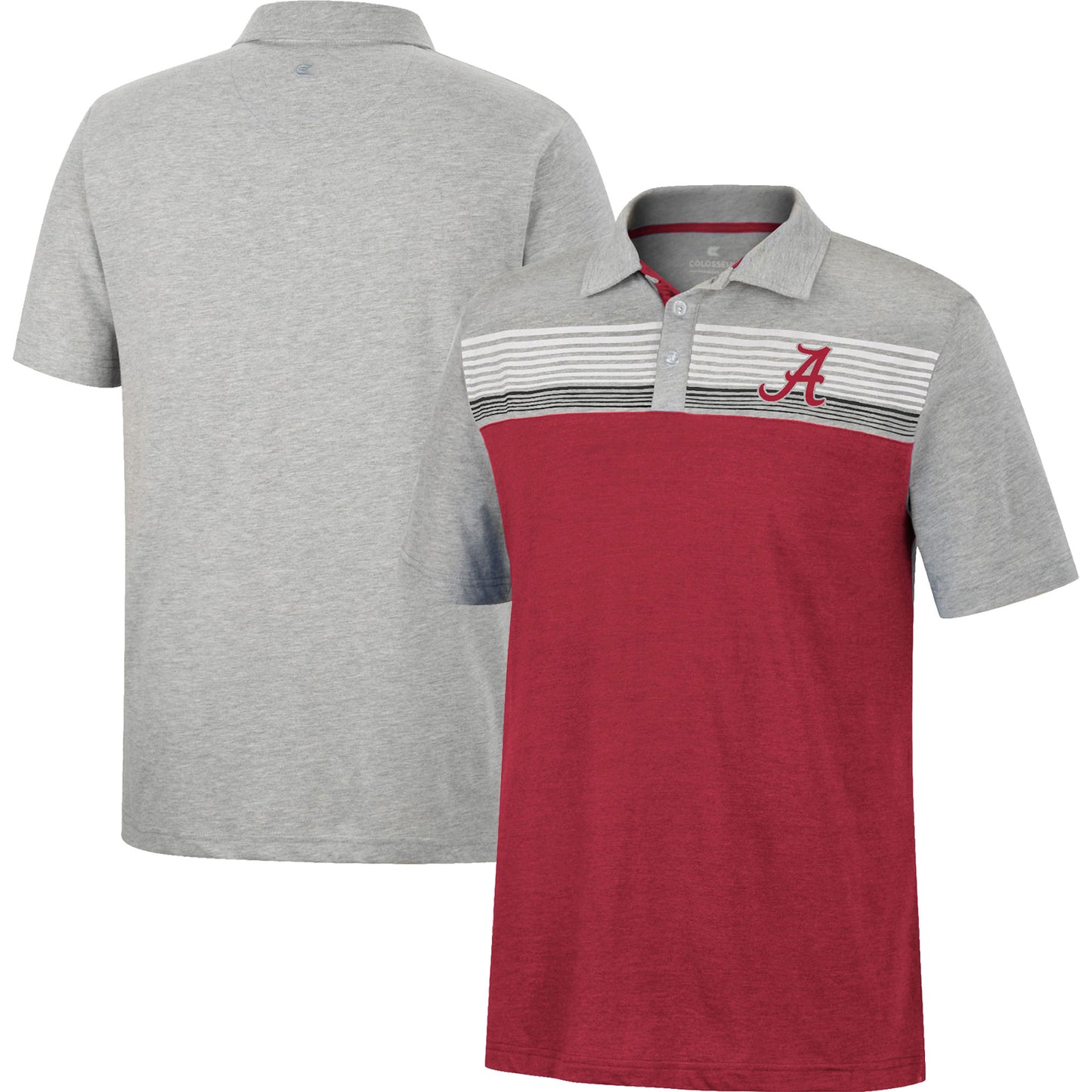 Men's Colosseum Crimson/Heather Gray Alabama Crimson Tide Caddie Lightweight Polo