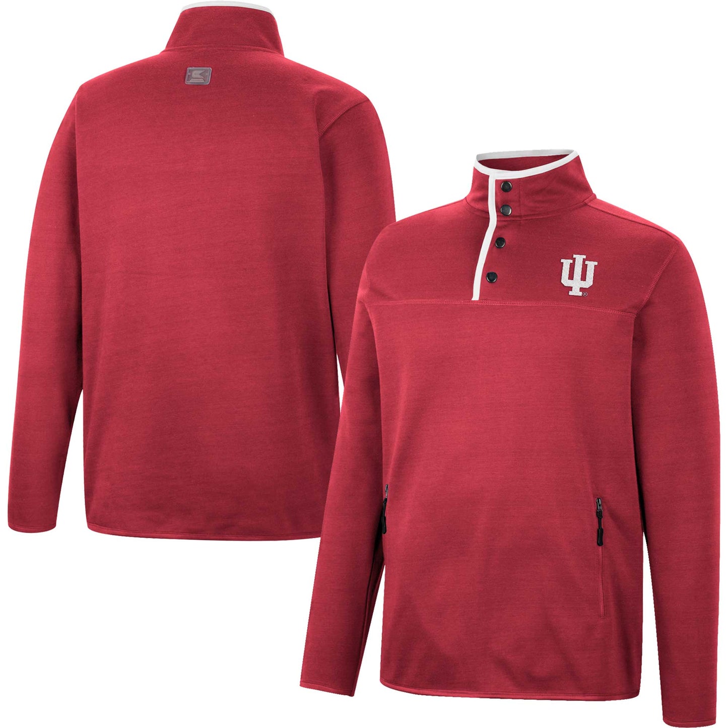 Men's Colosseum Crimson Indiana Hoosiers Rebound Quarter-Snap Jacket