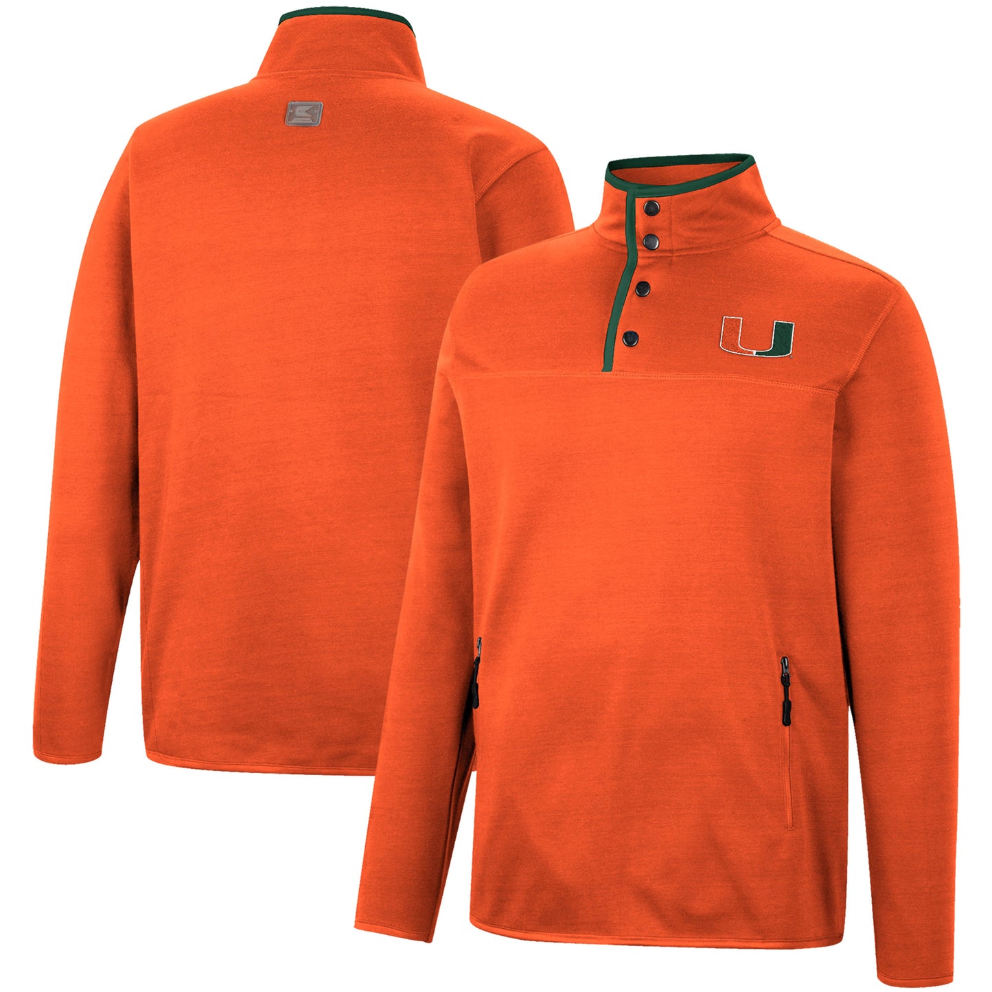 Men's Colosseum Orange Miami Hurricanes Rebound Quarter-Snap Jacket