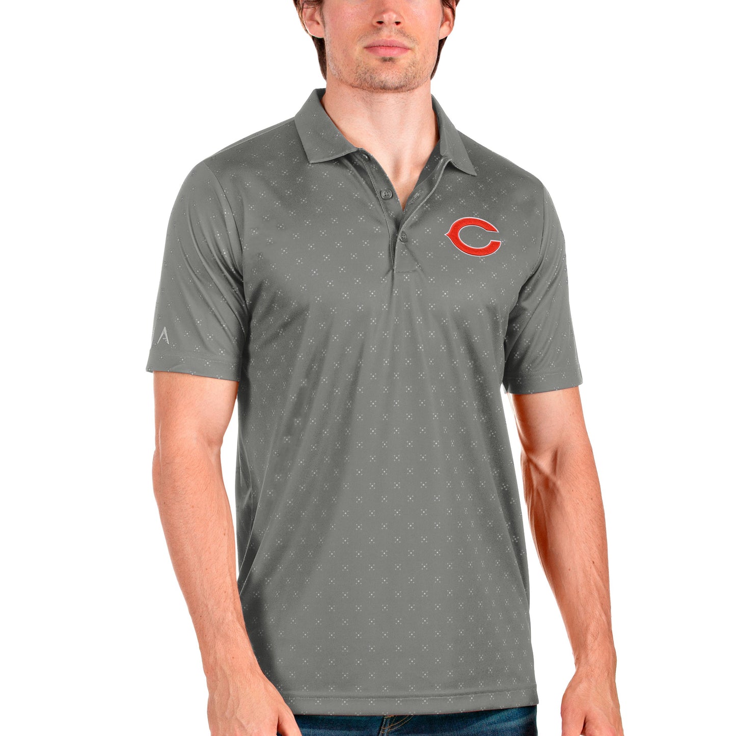 Men's Antigua Steel Chicago Bears Spark Polo