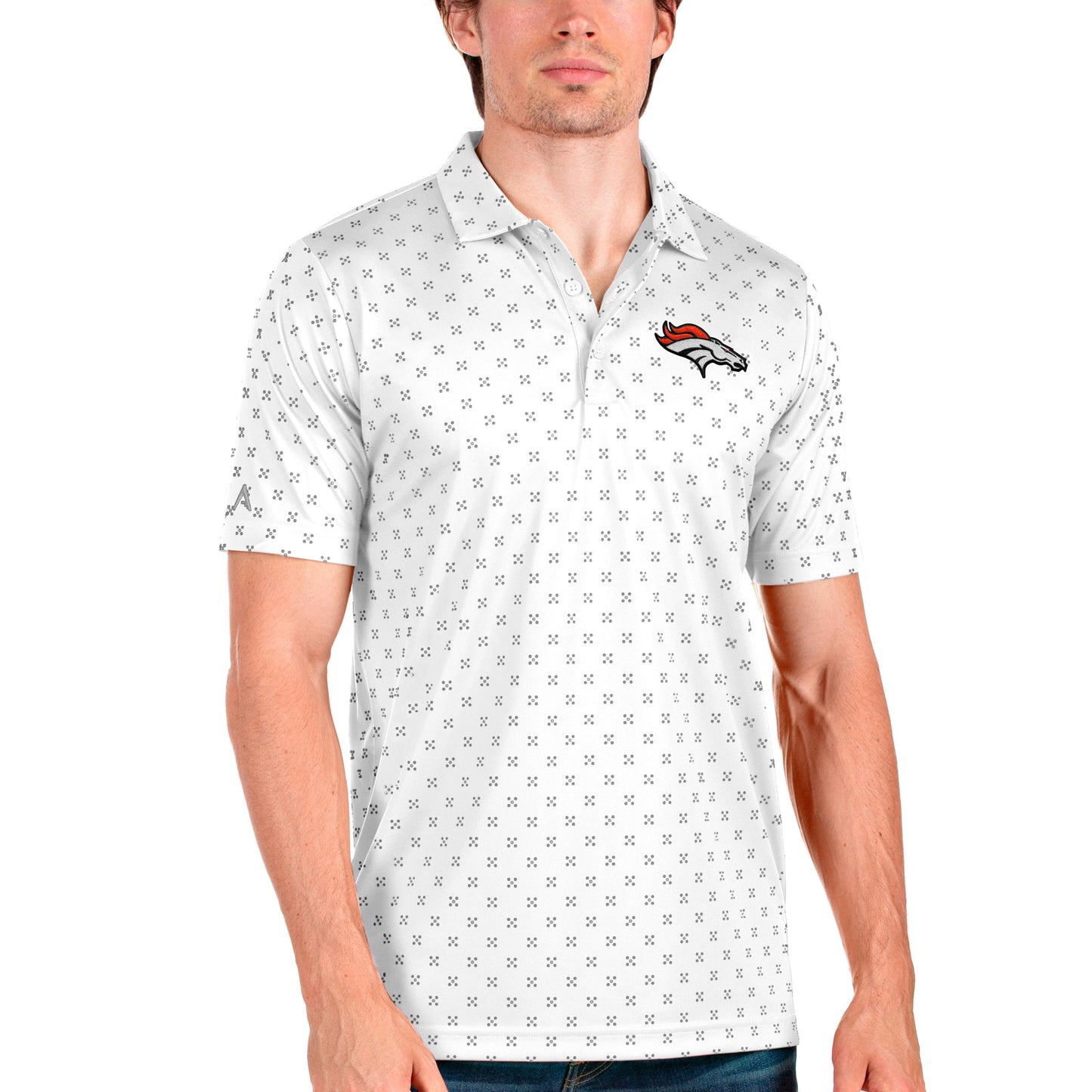 Men's Antigua White Denver Broncos Spark Polo