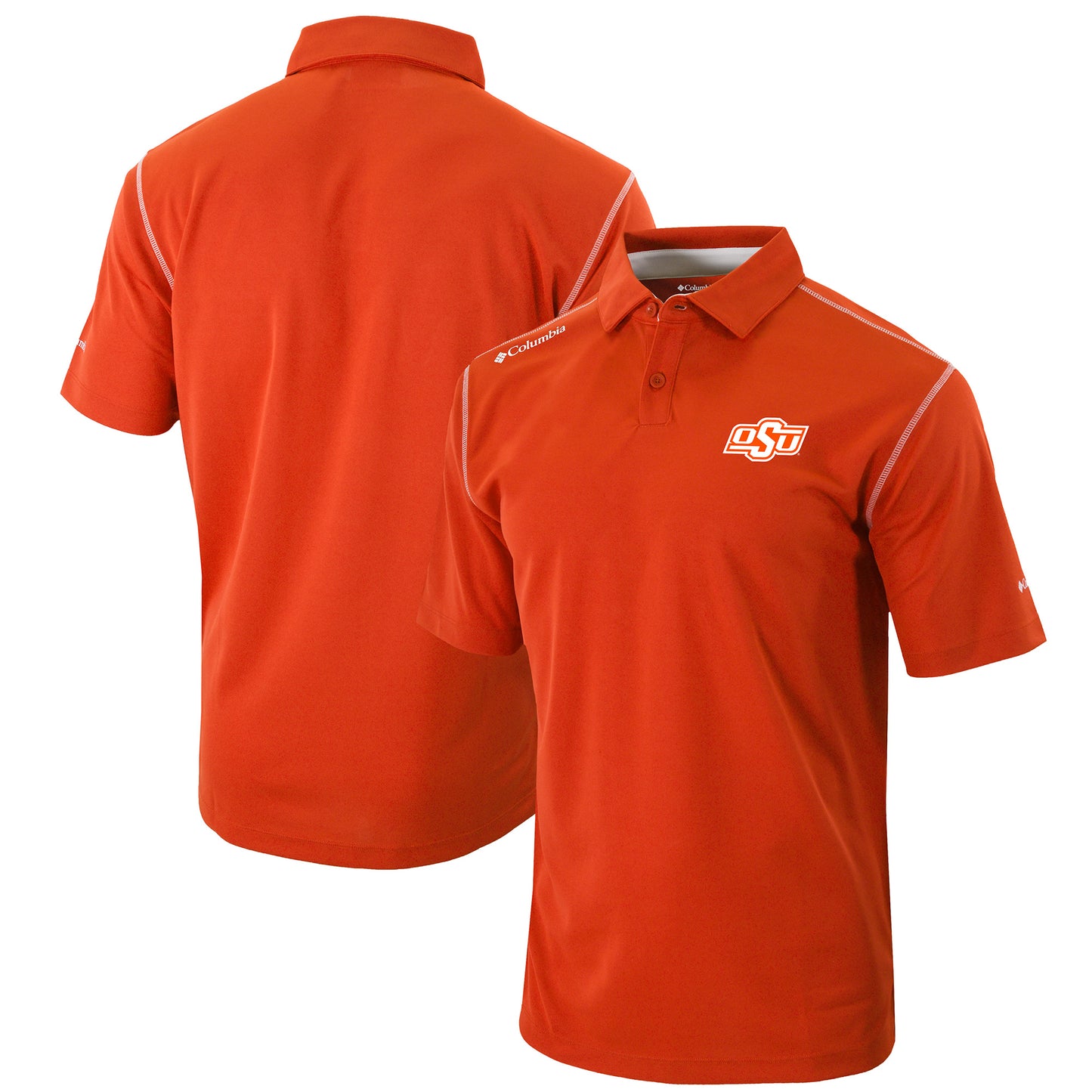 Men's Columbia Orange Oklahoma State Cowboys Omni-Wick Shotgun Polo