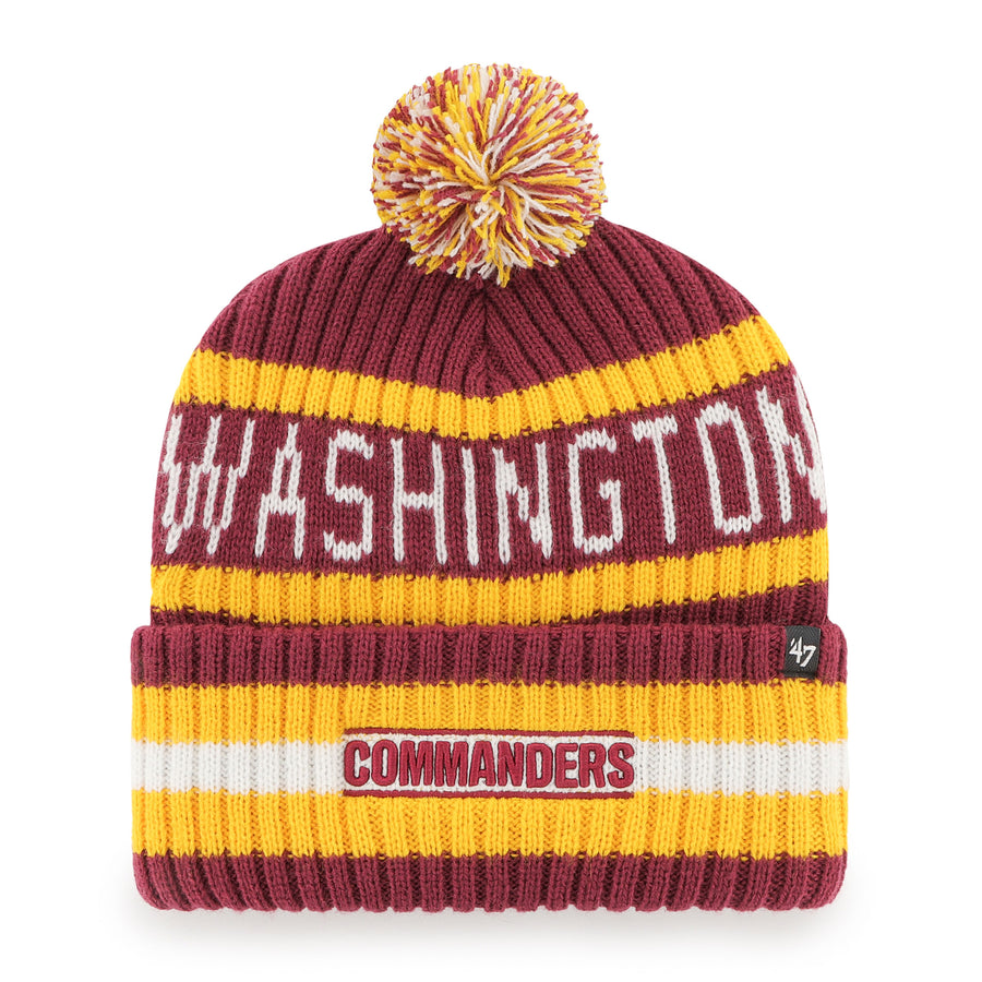 Men's '47 Burgundy Washington Commanders Bering Cuffed Knit Hat with Pom