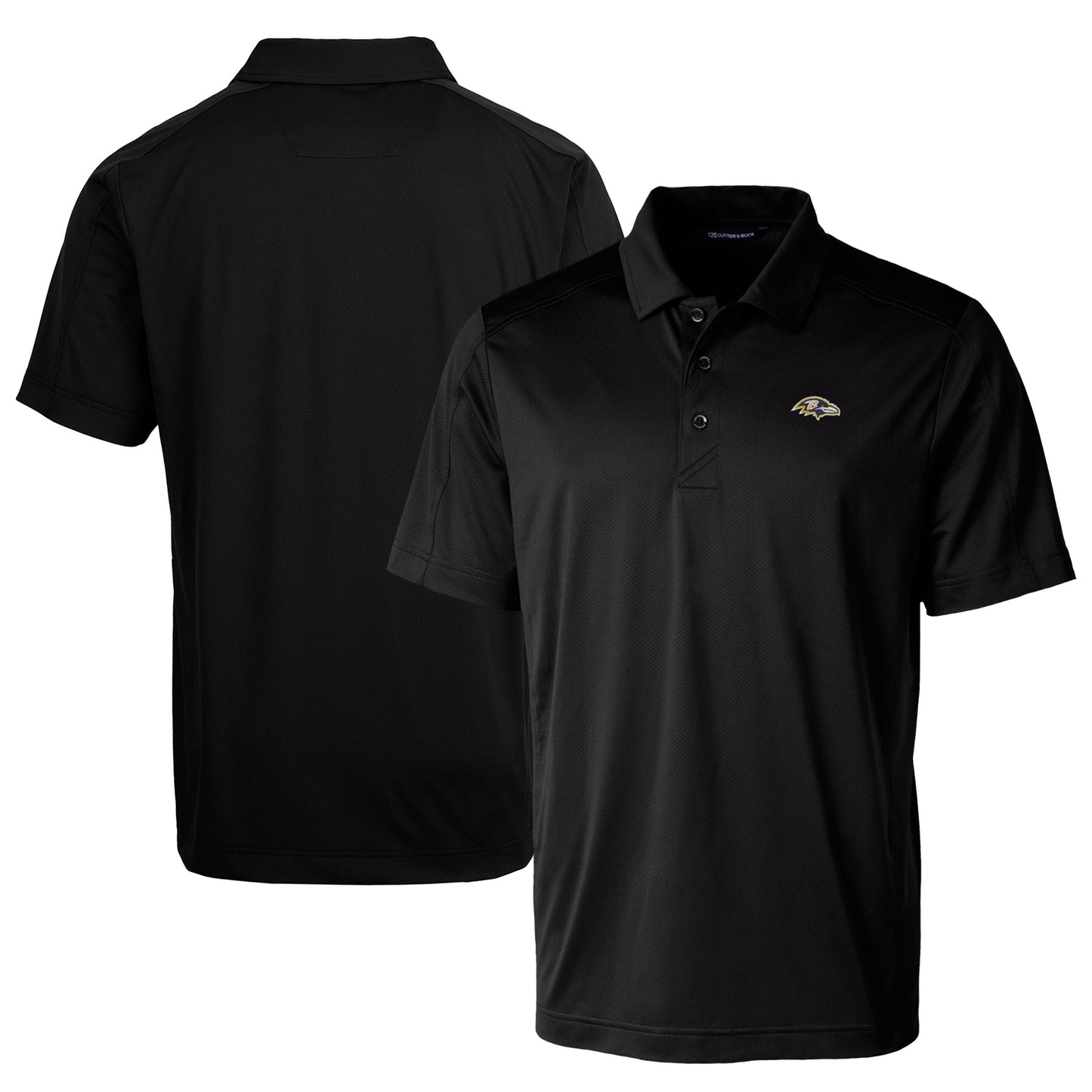 Men's Cutter & Buck Black Baltimore Ravens Prospect Textured Stretch Polo